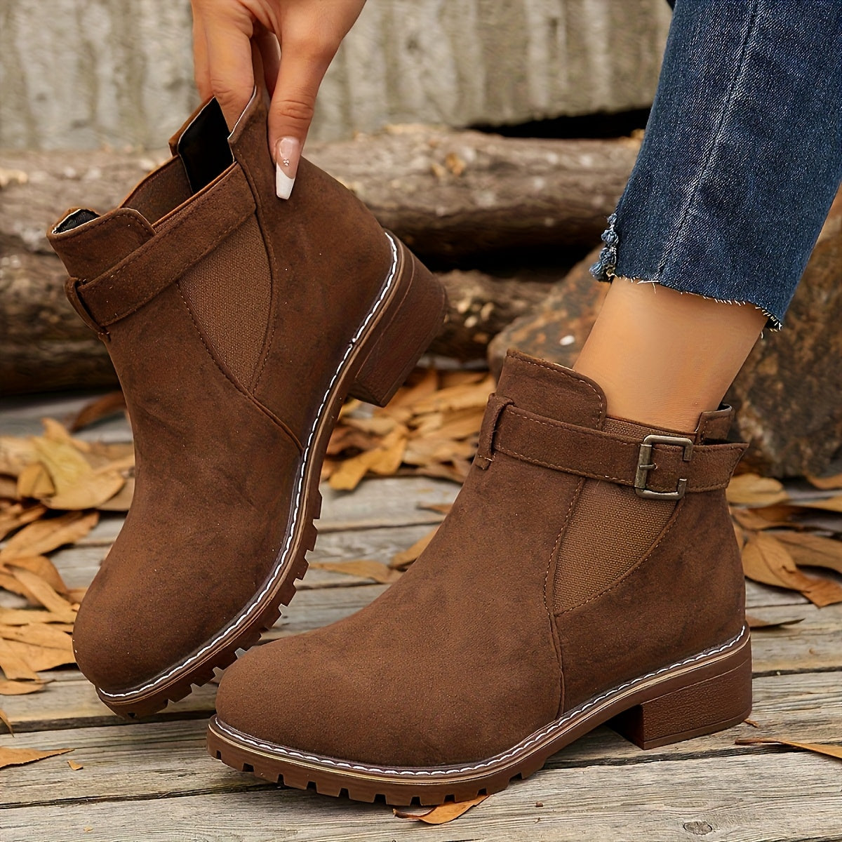 Sienna Buckle Chelsea Ankle Boots