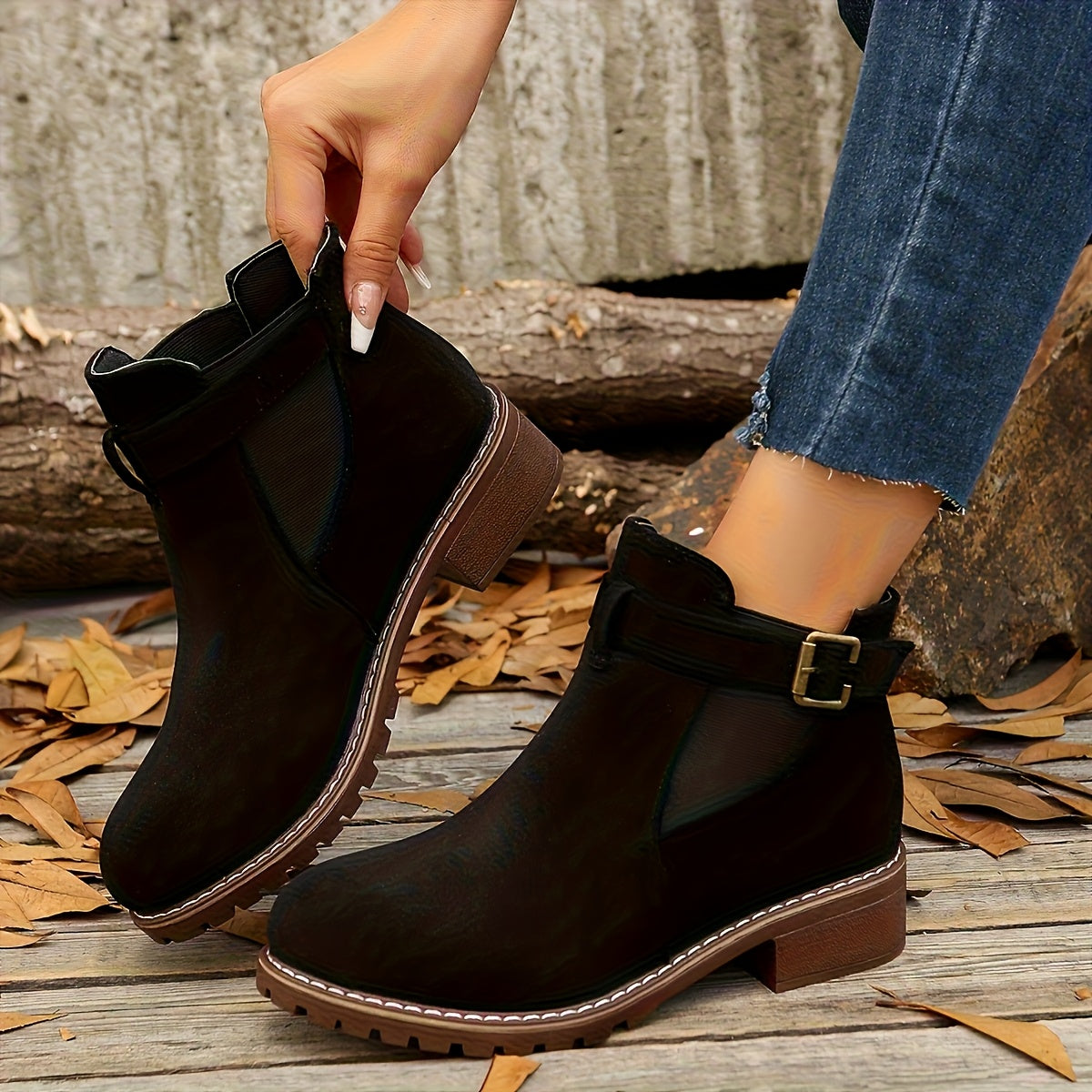 Sienna Buckle Chelsea Ankle Boots