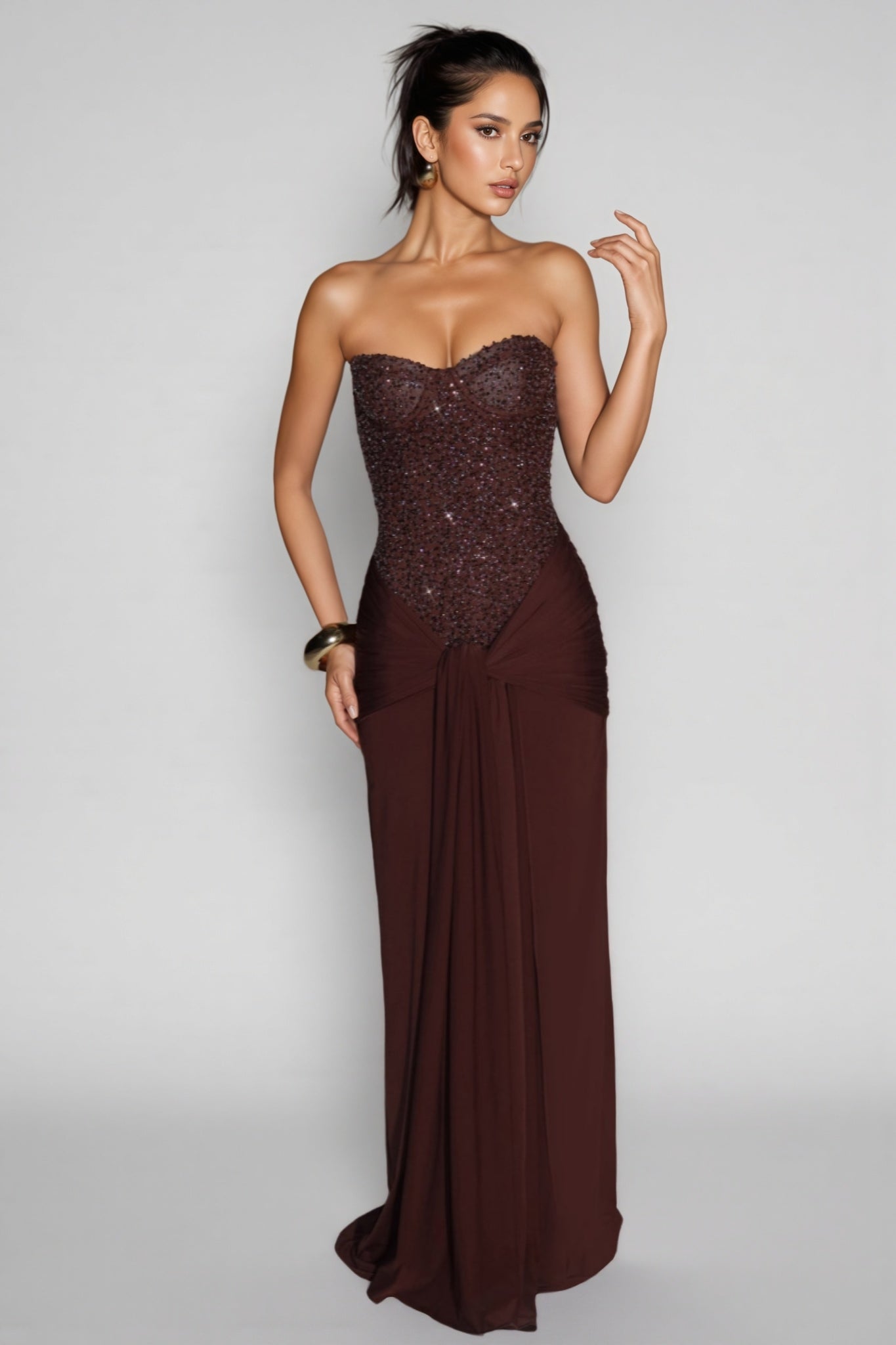 Carina Sequin Corset Maxi Dress