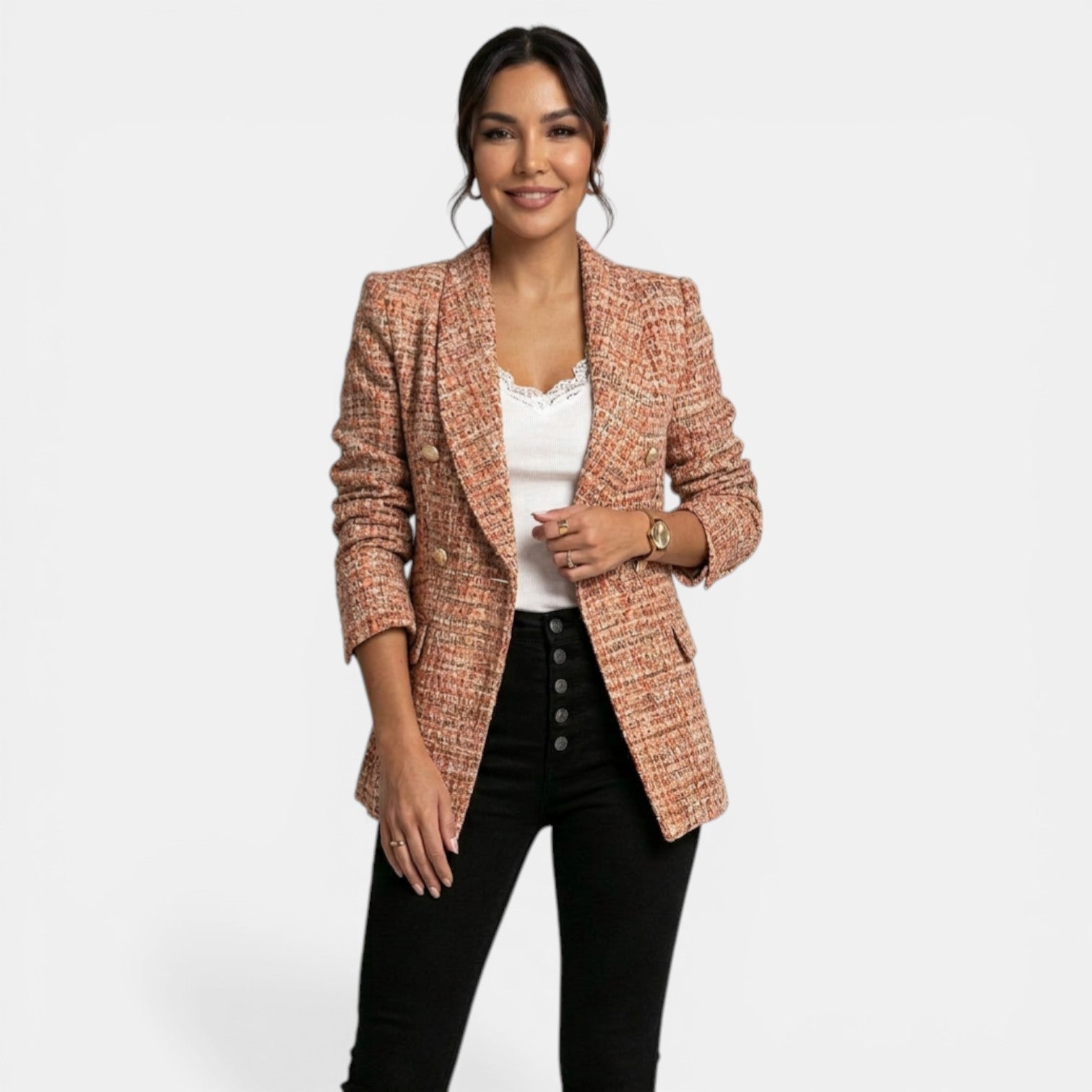Vivienne Printed Double-Breasted Blazer