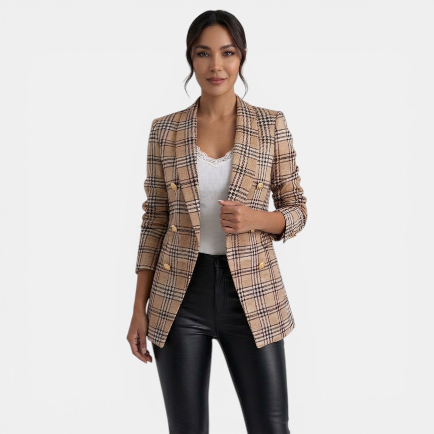 Vivienne Printed Double-Breasted Blazer