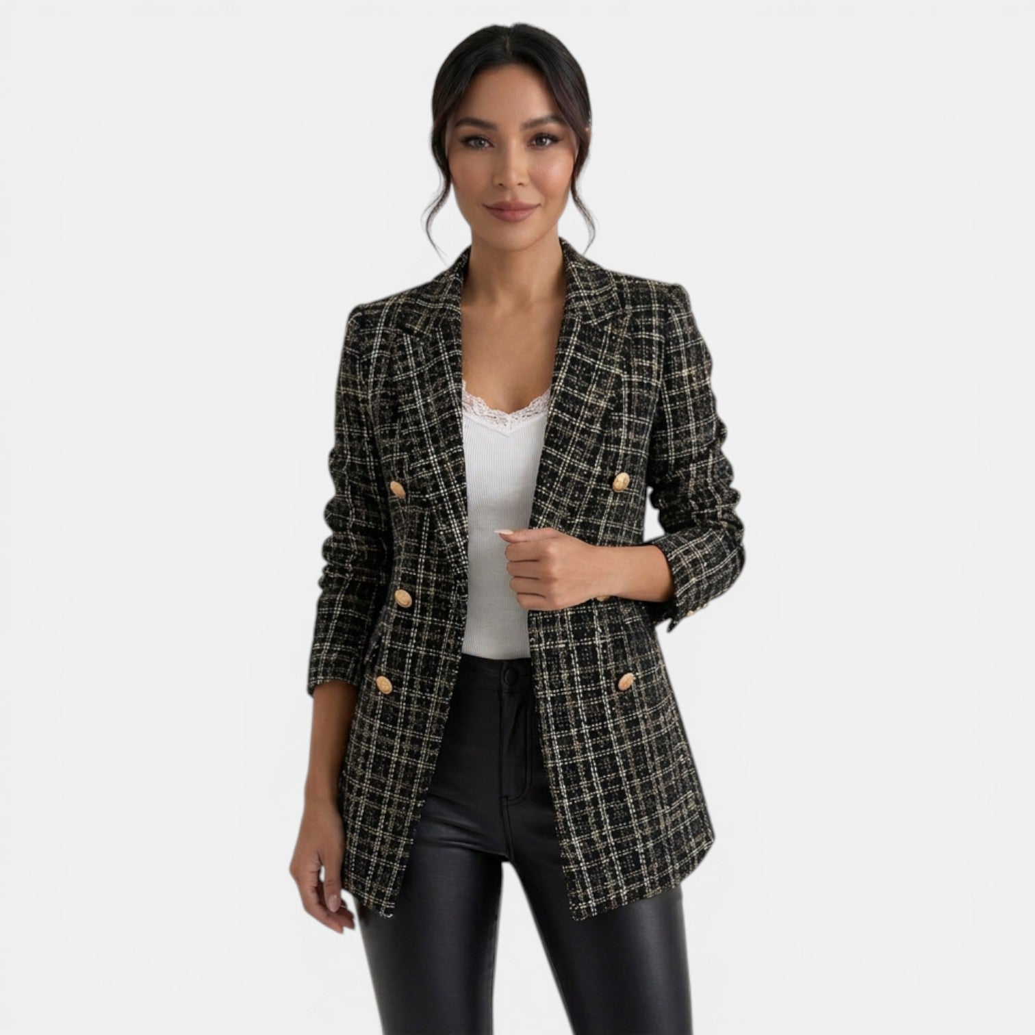 Vivienne Printed Double-Breasted Blazer