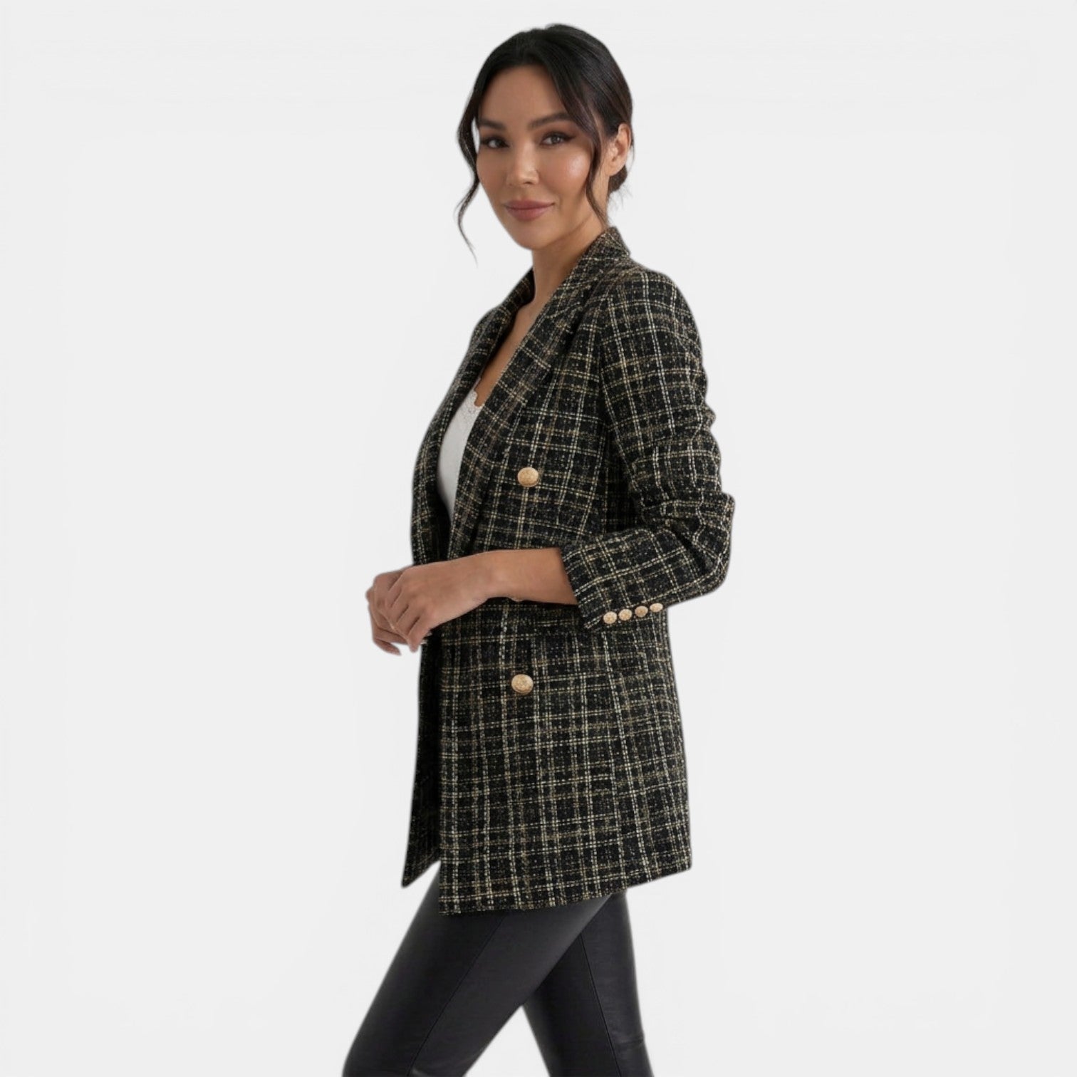 Vivienne Printed Double-Breasted Blazer