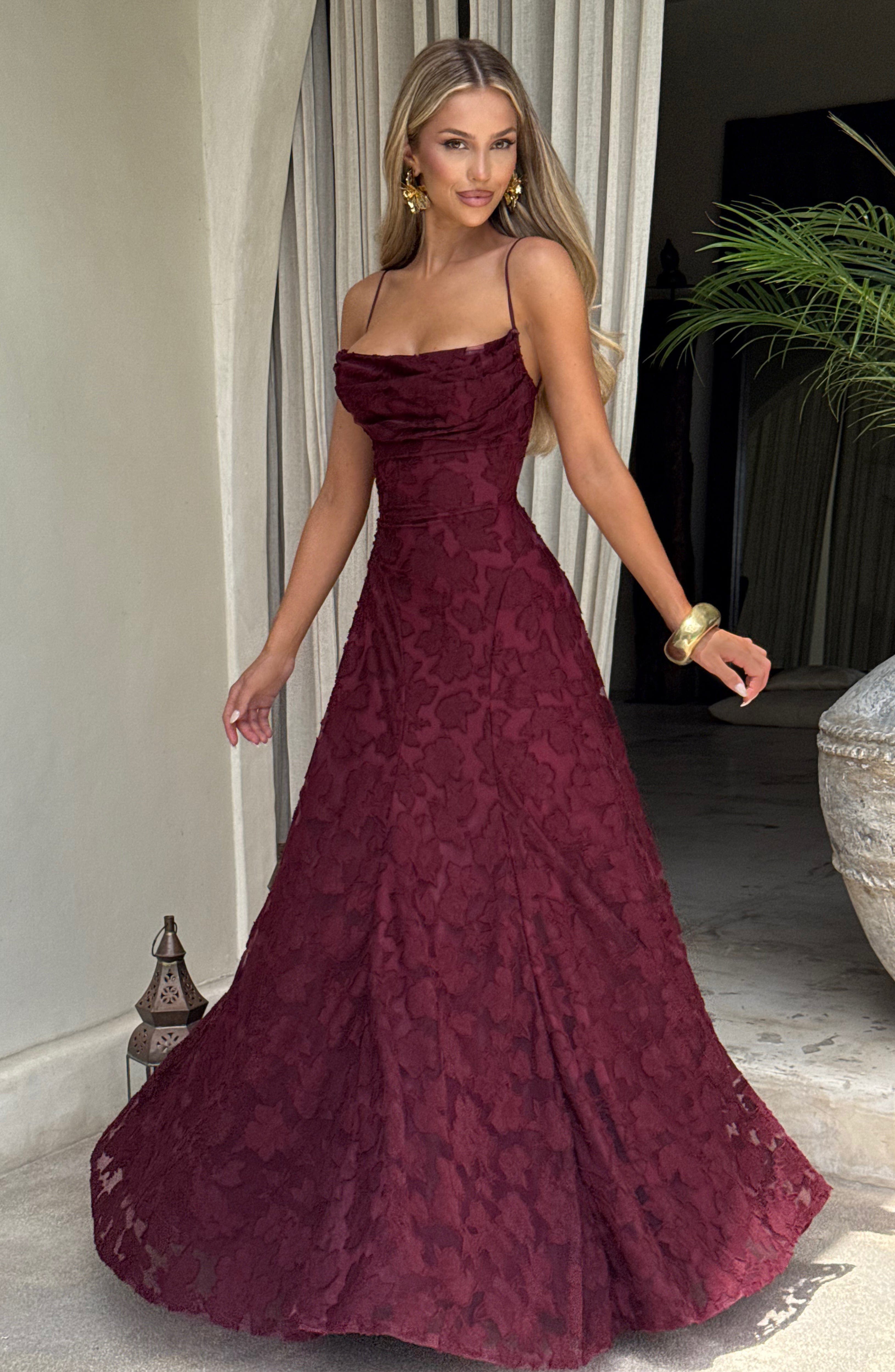 Rosalie Floral Cowl Neck Maxi Dress