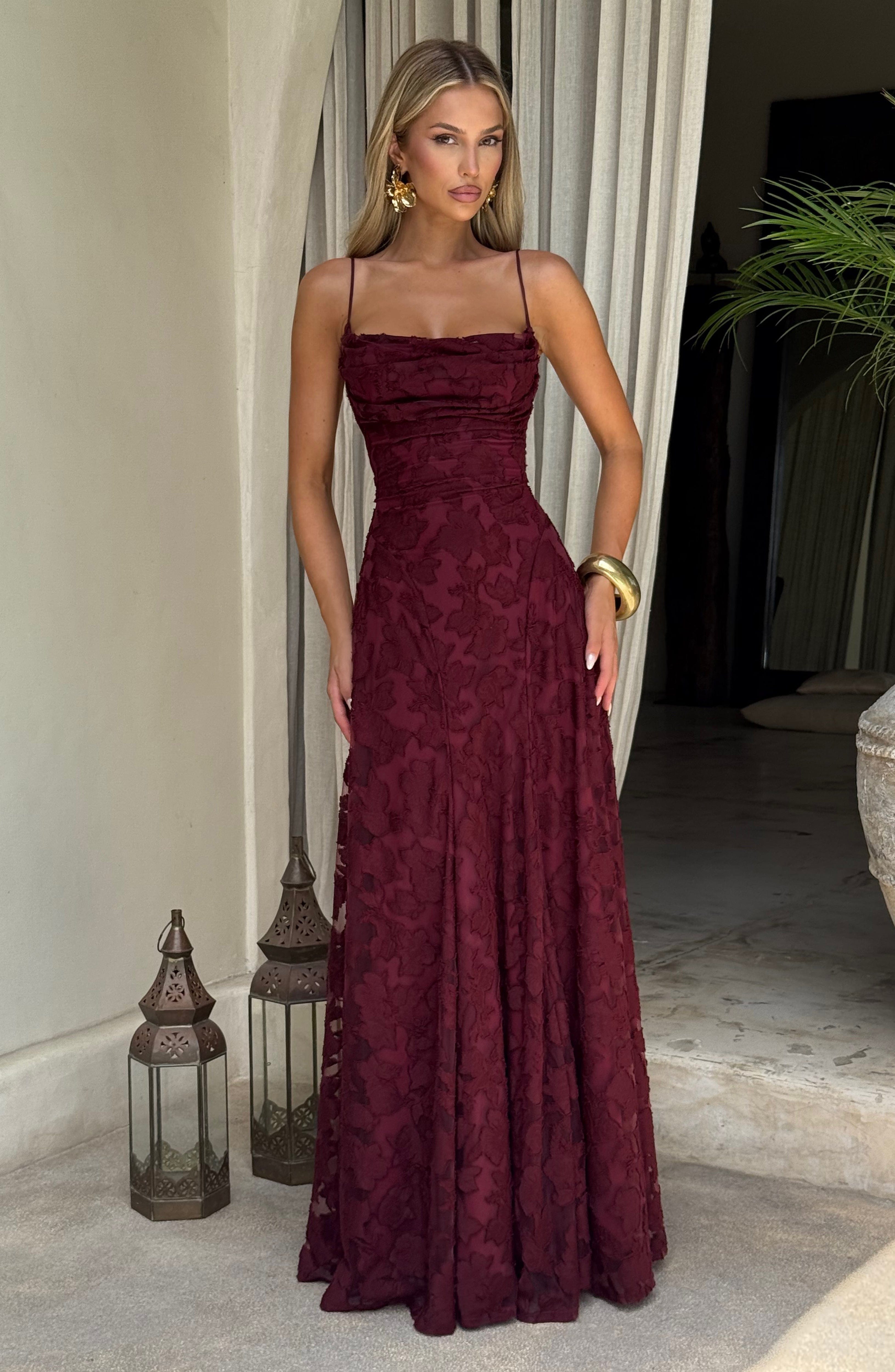 Rosalie Floral Cowl Neck Maxi Dress