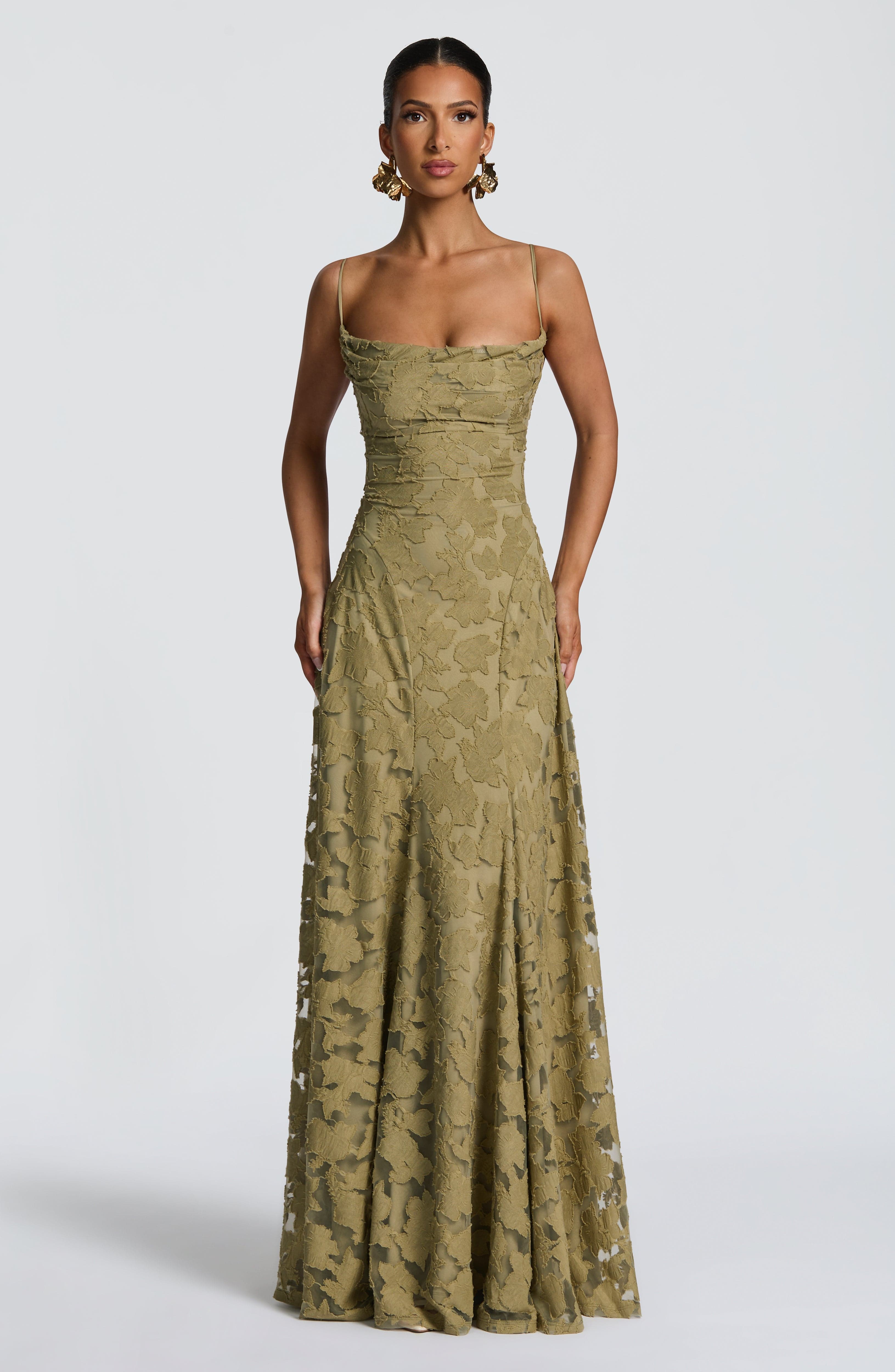 Rosalie Floral Cowl Neck Maxi Dress