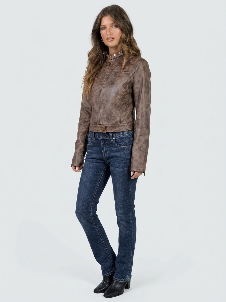 Alessia Cropped Faux Leather Jacket