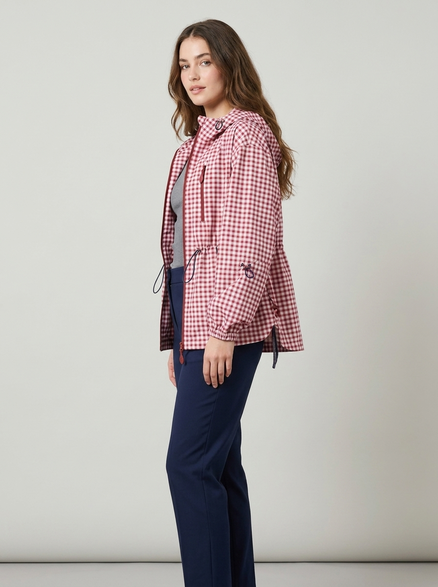 Amelia Waterproof Check Raincoat