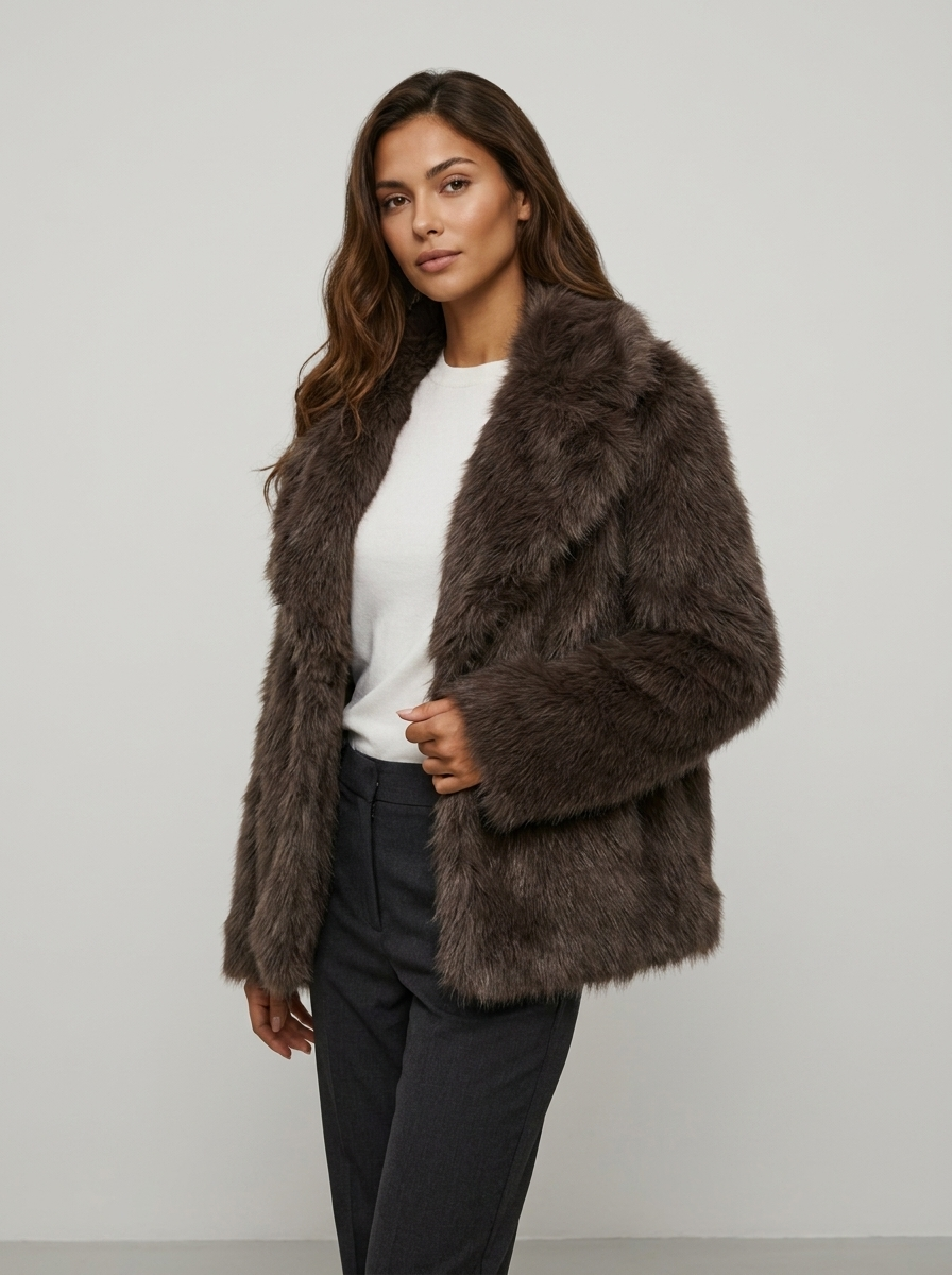 Women's Faux Fur Coat – Alessia Winter Faux Fur Jacket