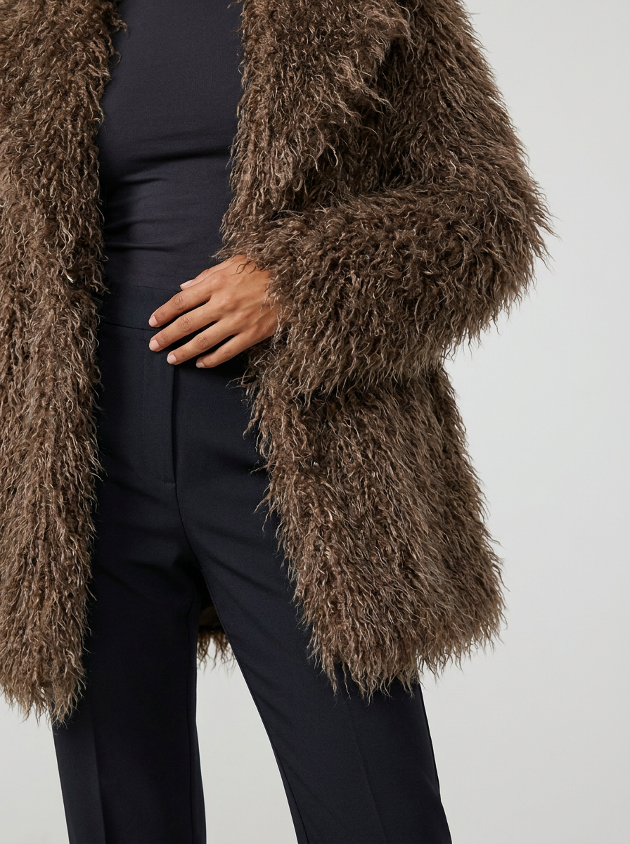Women's Faux Fur Coat – Valentina Mongolian Faux Fur Coat