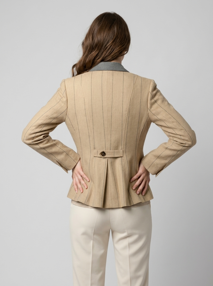 Linen Blazer – Isabella Tailored Striped Blazer