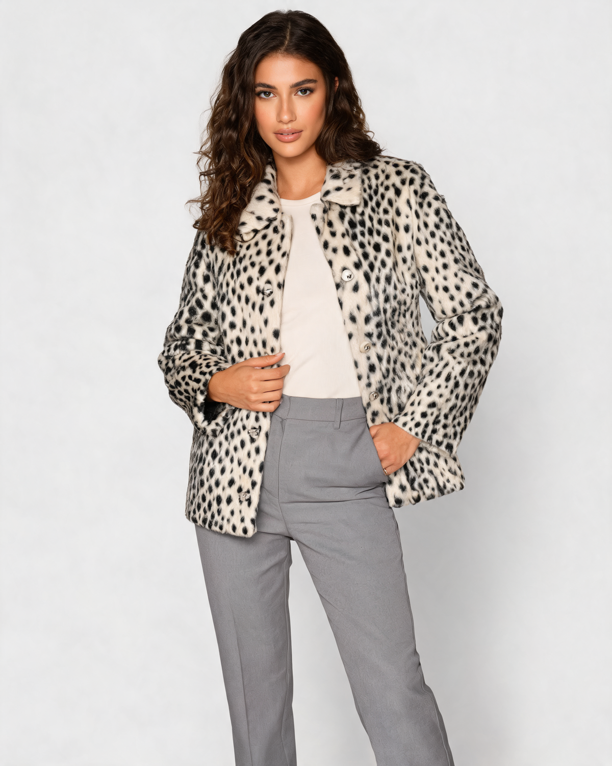Alessia Leopard Faux Fur Jacket