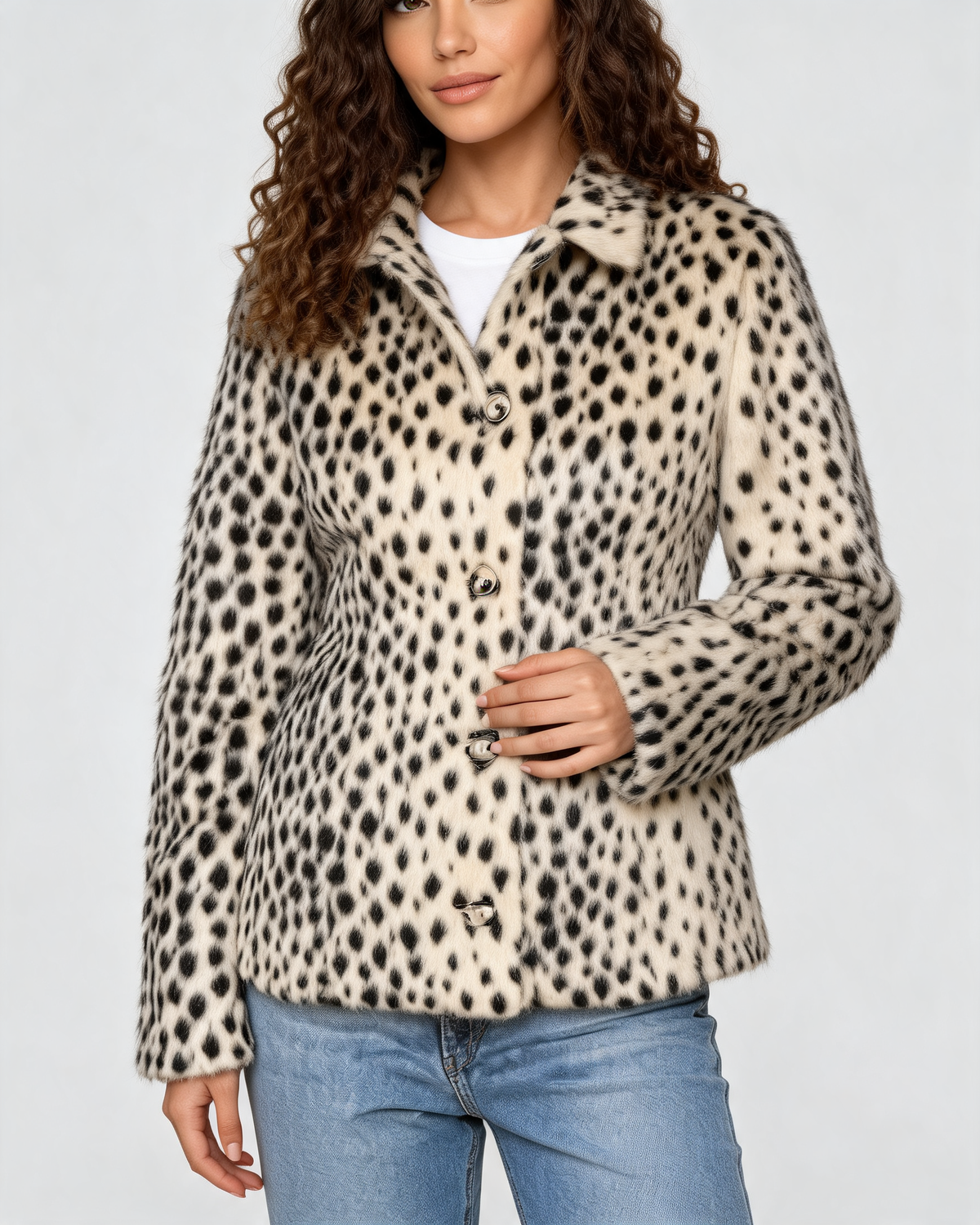Alessia Leopard Faux Fur Jacket