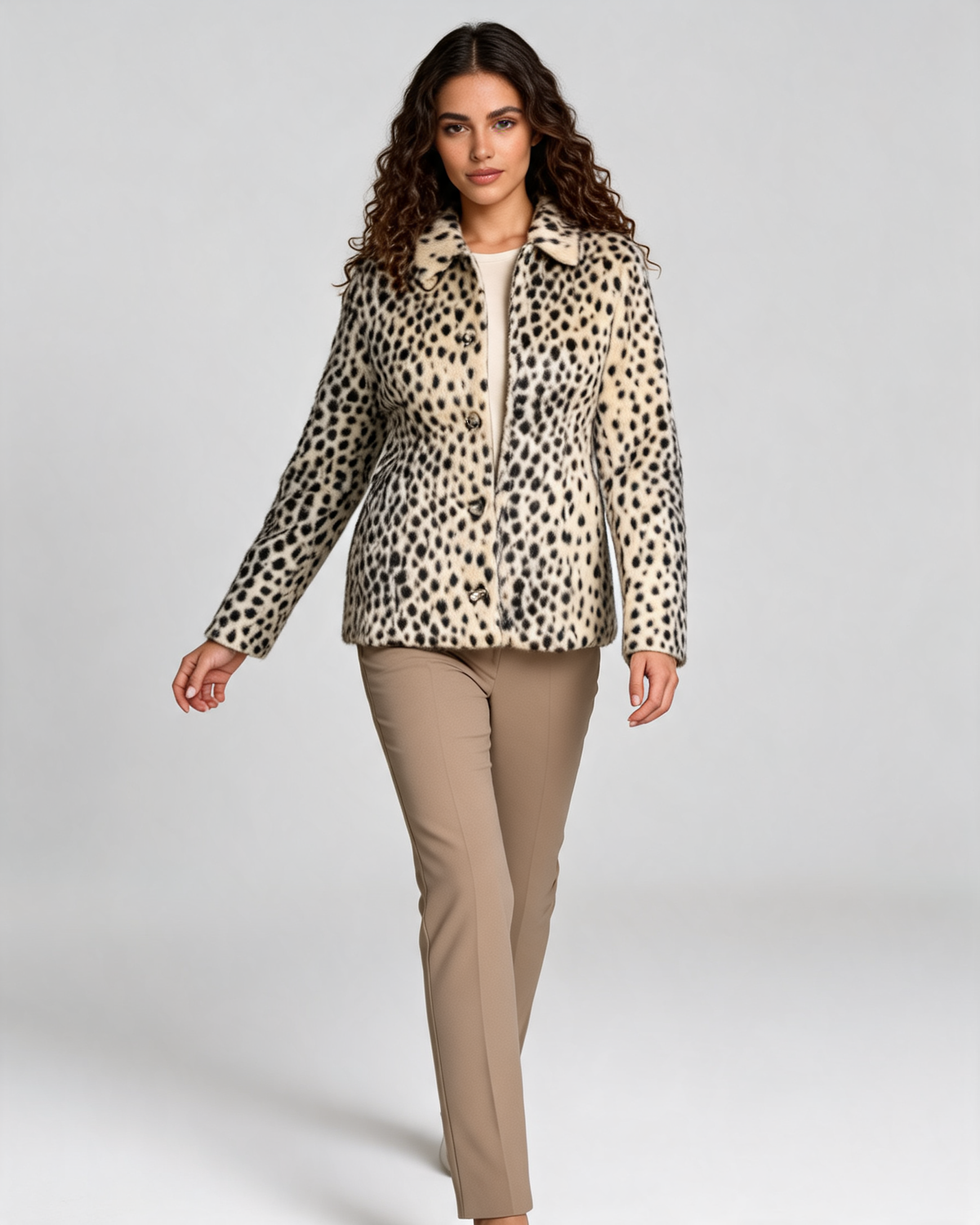 Alessia Leopard Faux Fur Jacket