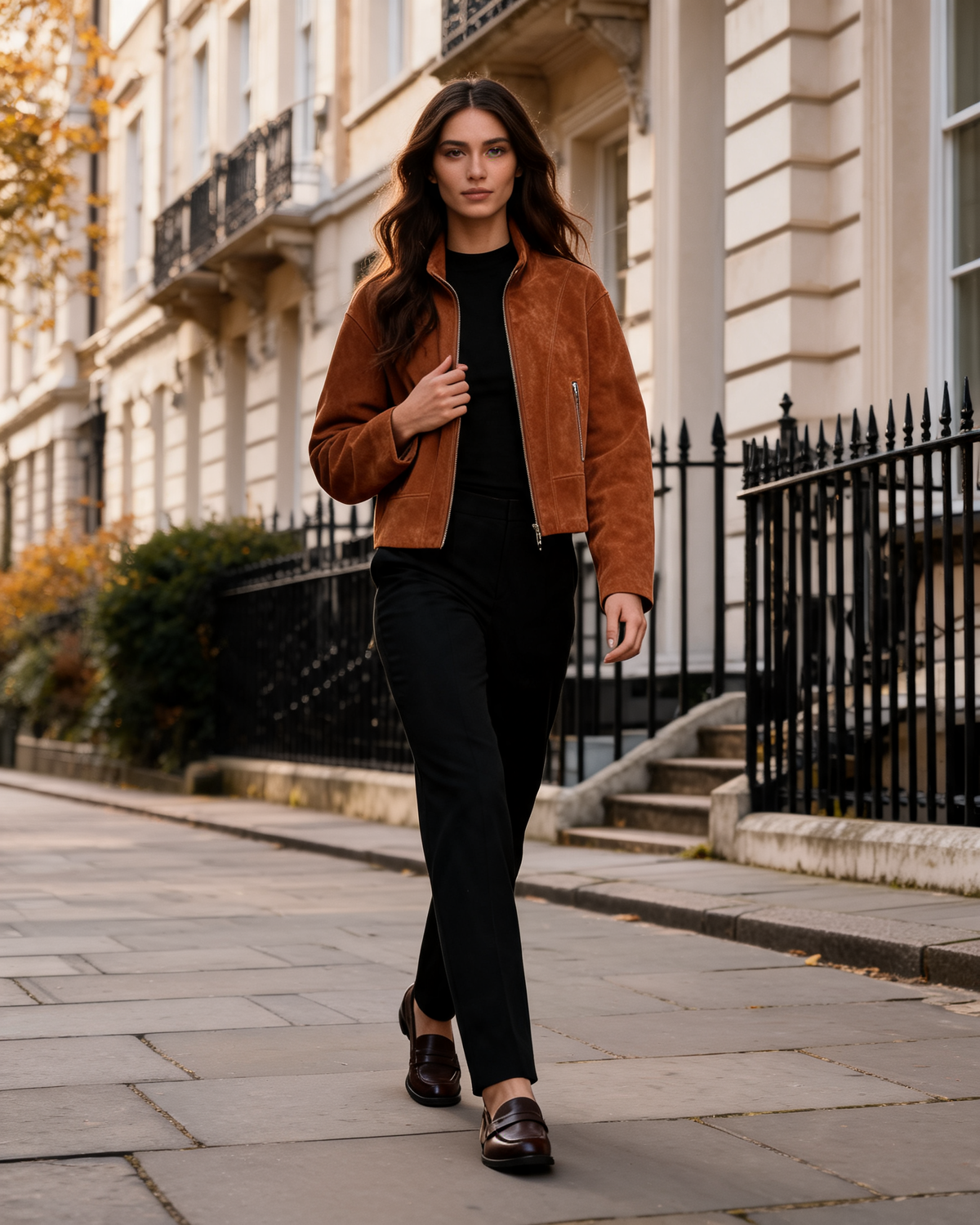 Leather Jacket – Alessia High Neck Leather Jacket