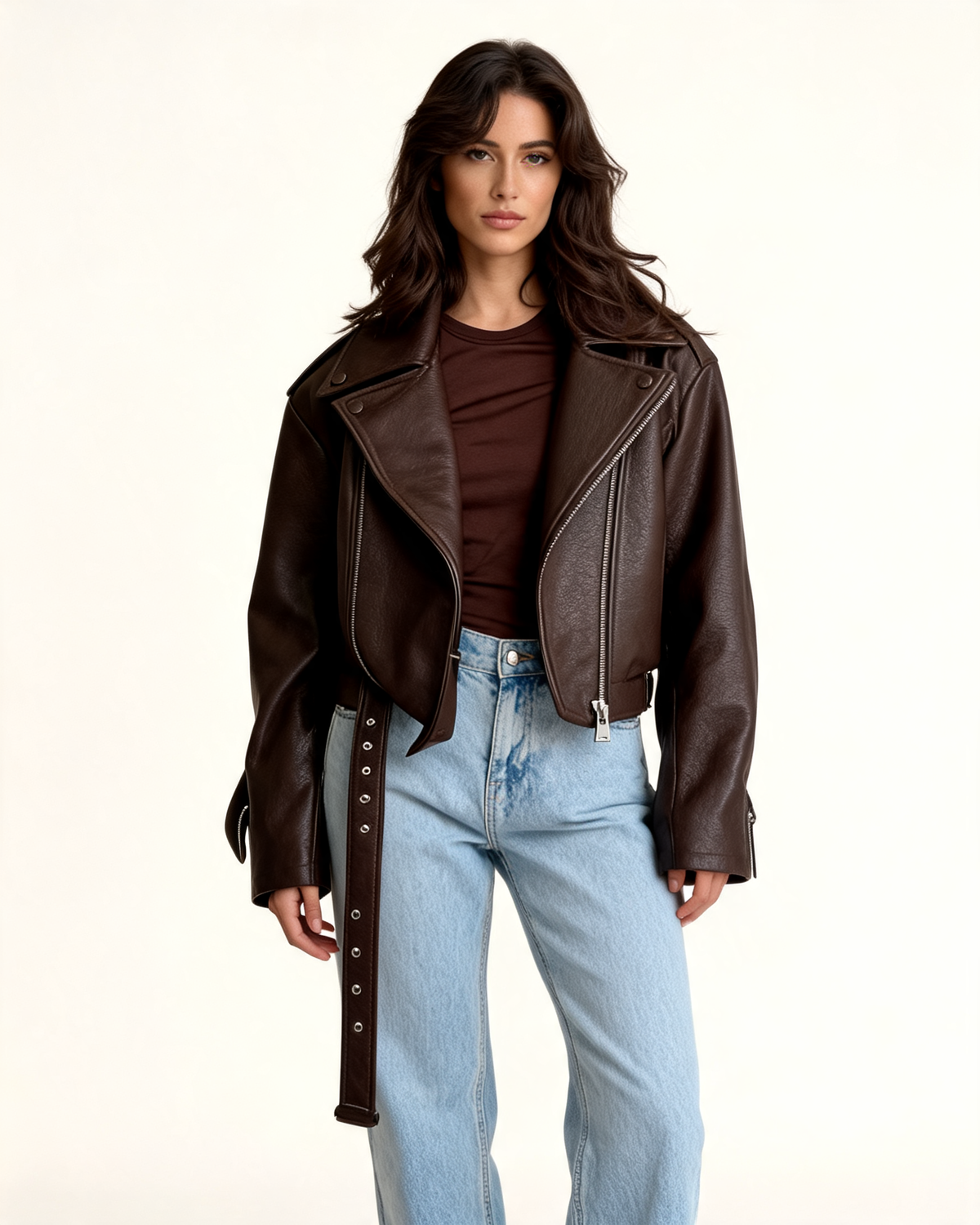 Faux Leather Jacket – Regina Cropped Moto