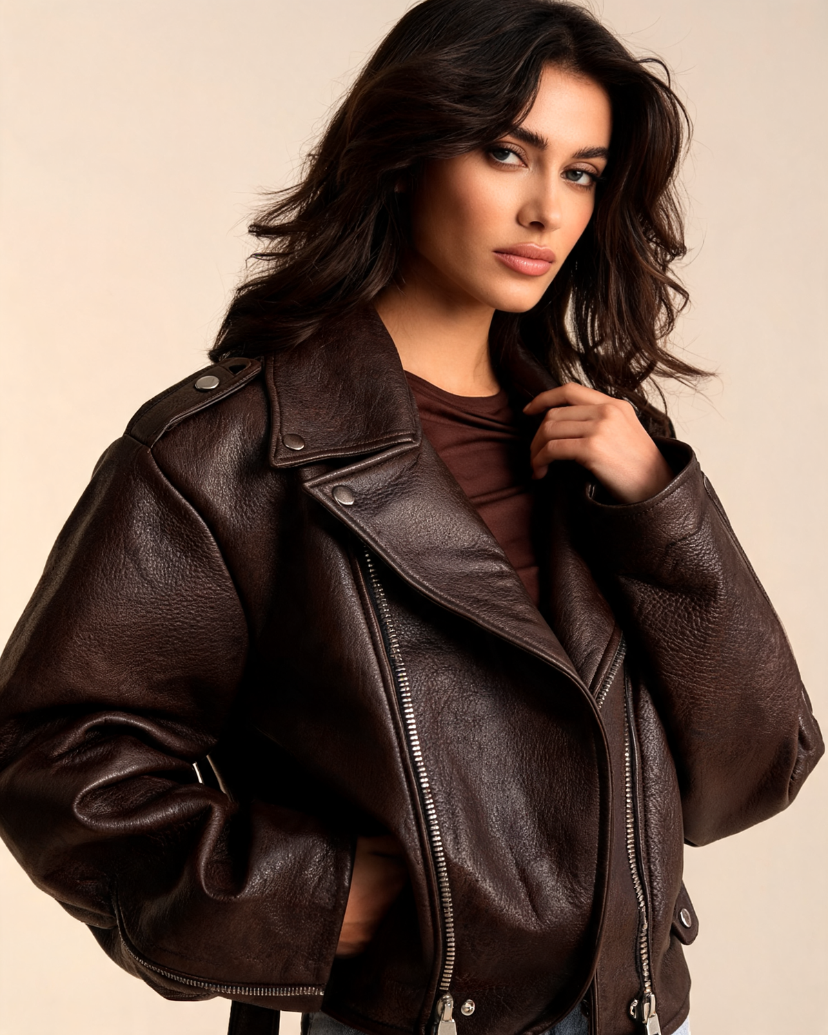 Faux Leather Jacket – Regina Cropped Moto