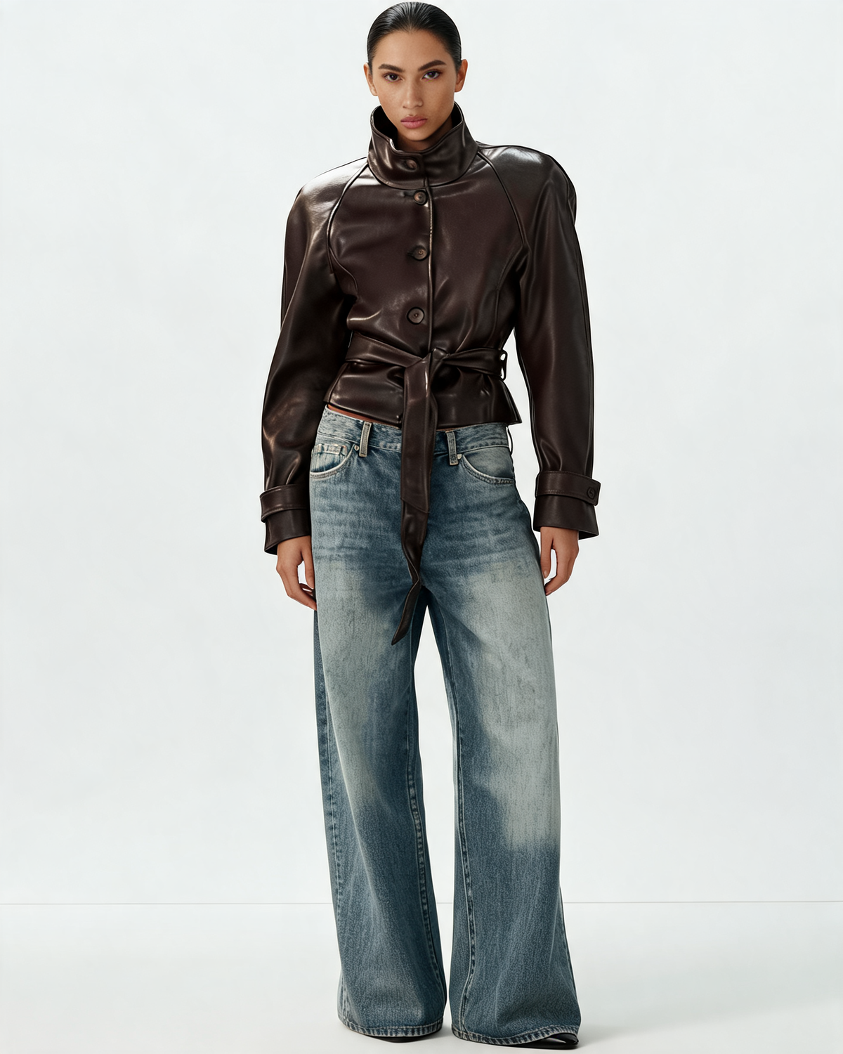 Trench Coat – Saskia Leather Effect