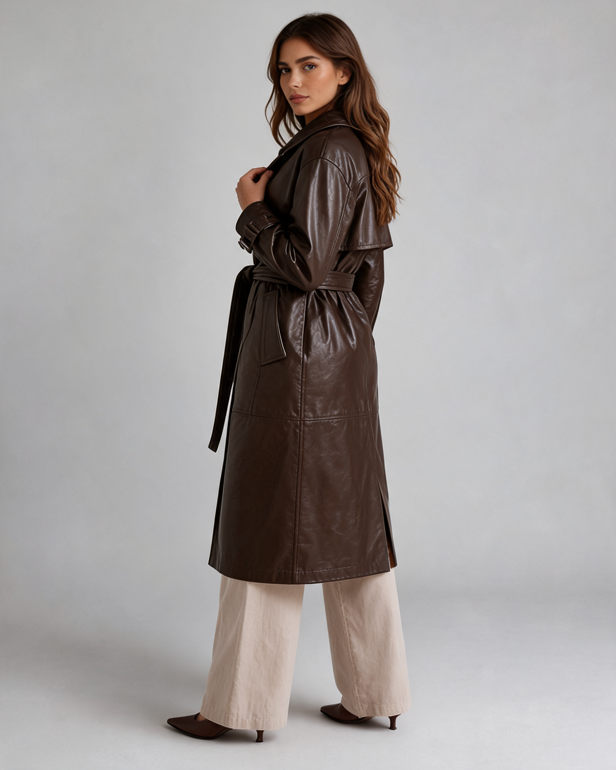 Trench Coat – Inez Faux Leather