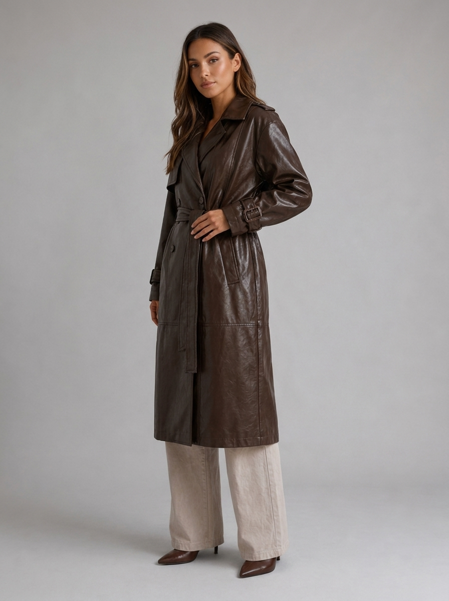 Trench Coat – Inez Faux Leather