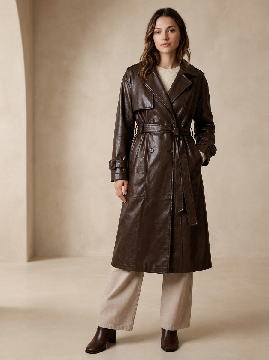 Trench Coat – Inez Faux Leather