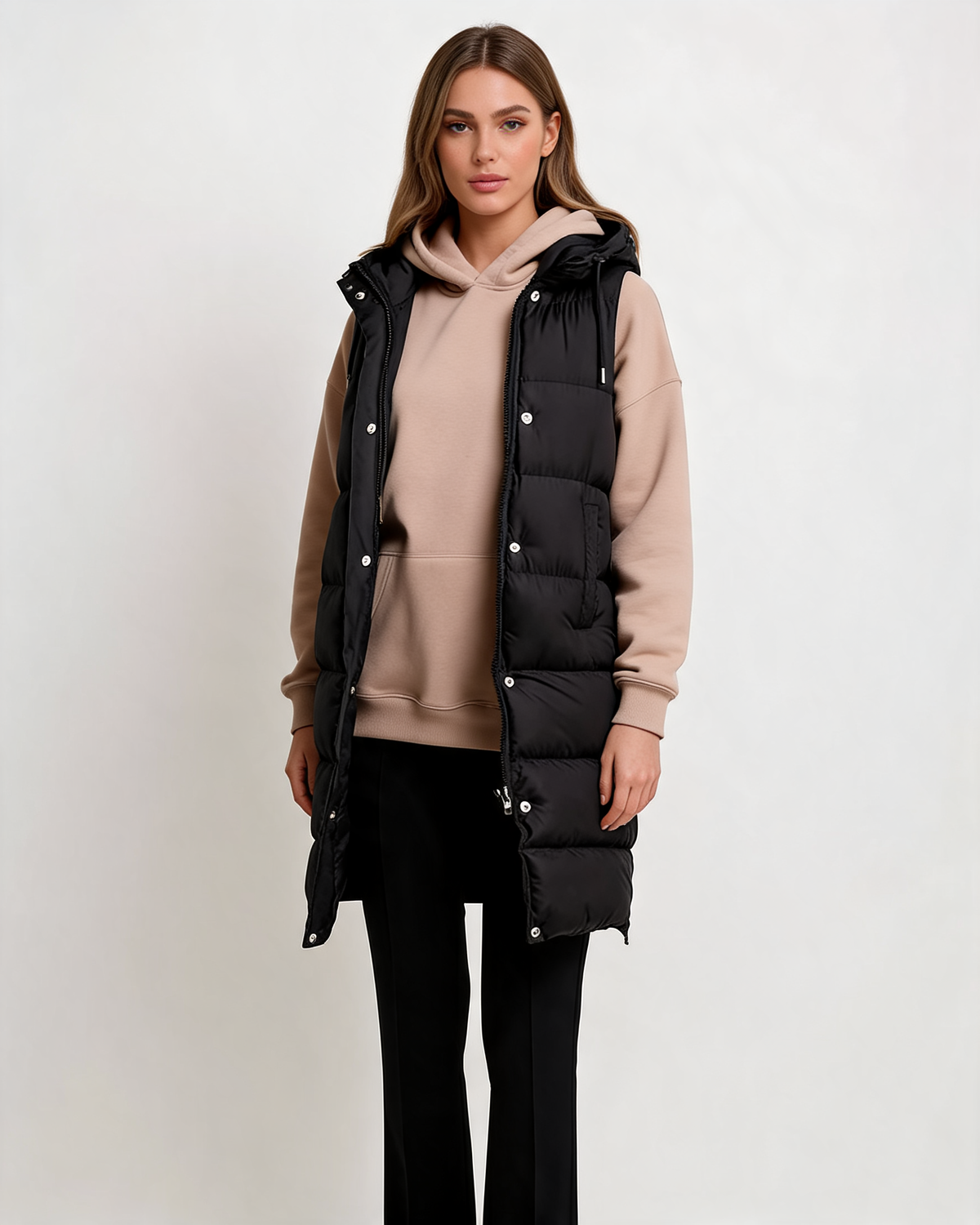 Puffer Gilet – Cosima Longline Hooded