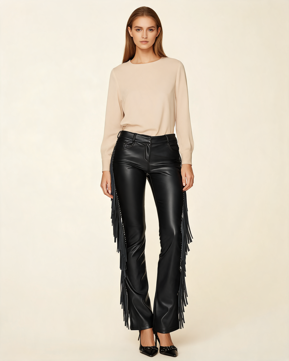 Faux Leather Trousers – Karina Fringe