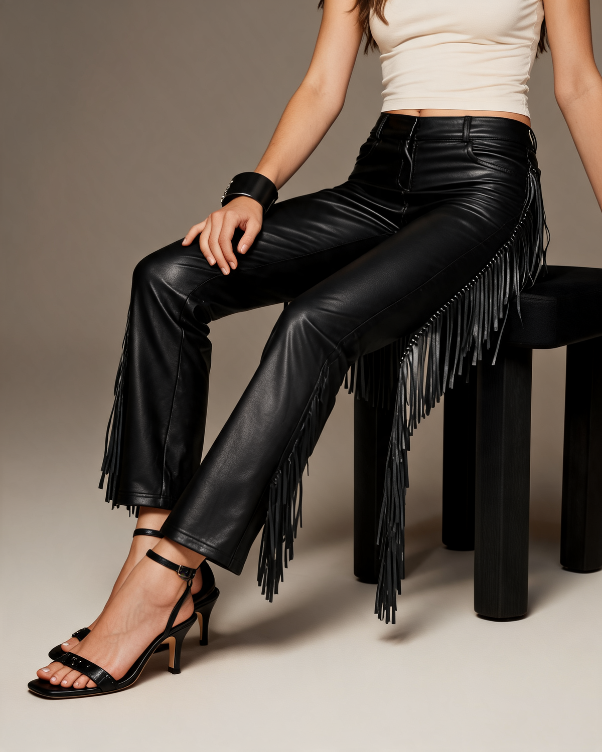 Faux Leather Trousers – Karina Fringe