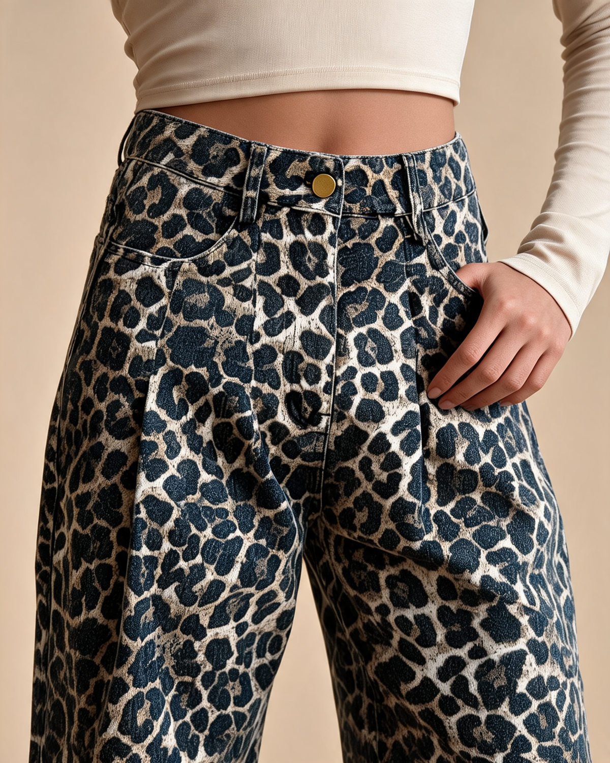 Wide Leg Jeans – Mei Leopard