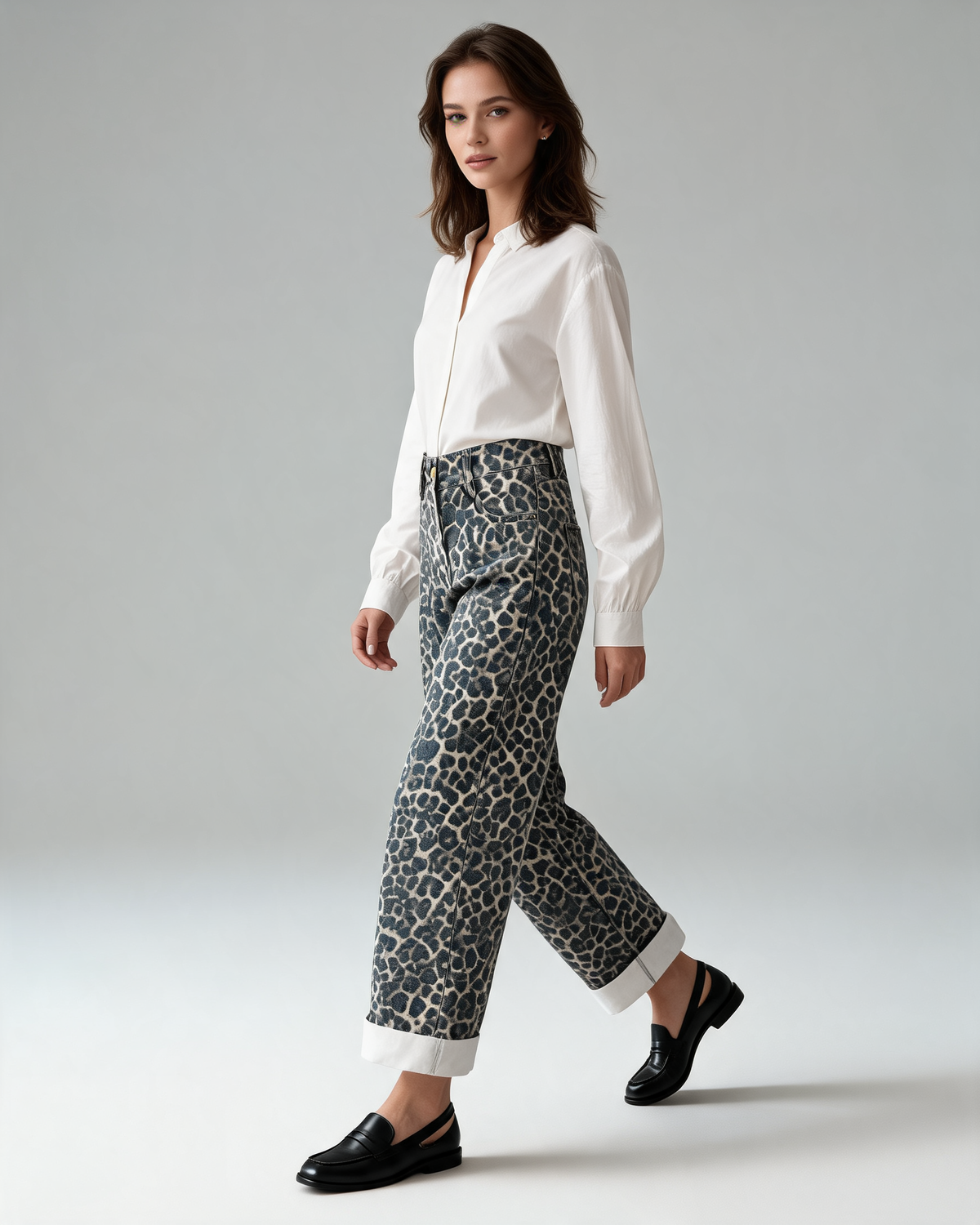 Wide Leg Jeans – Mei Leopard