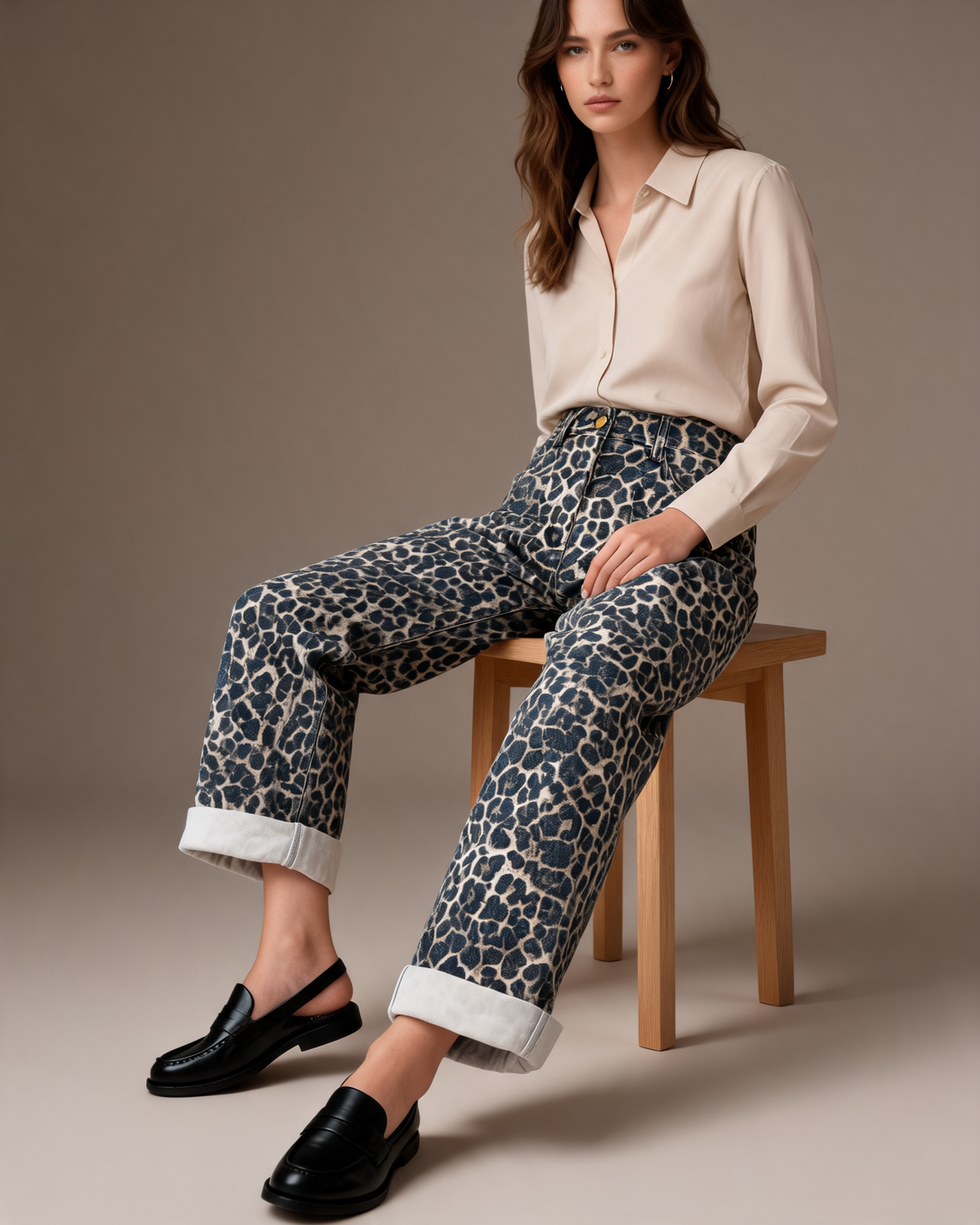 Wide Leg Jeans – Mei Leopard