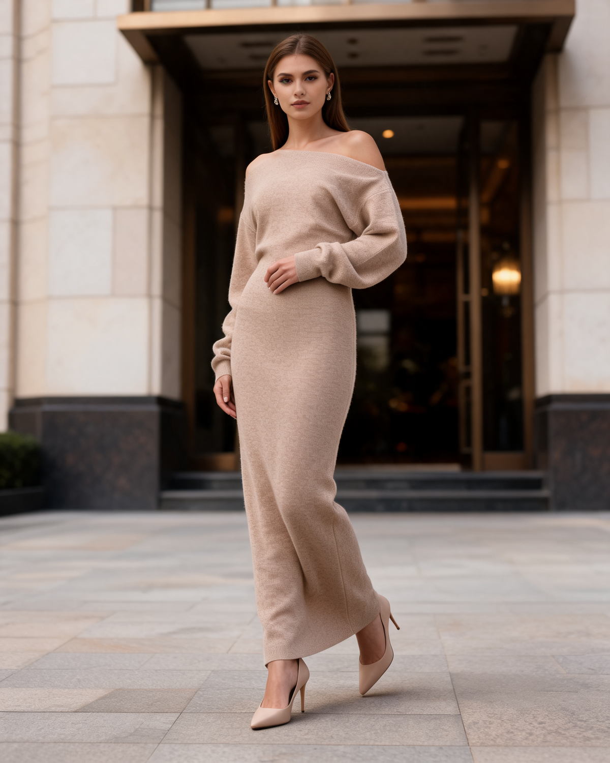 Knitted Dress – Ottavia Off Shoulder