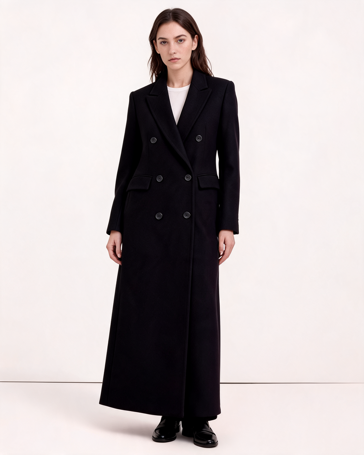 Long Coat – Genevieve Double-Breasted Maxi