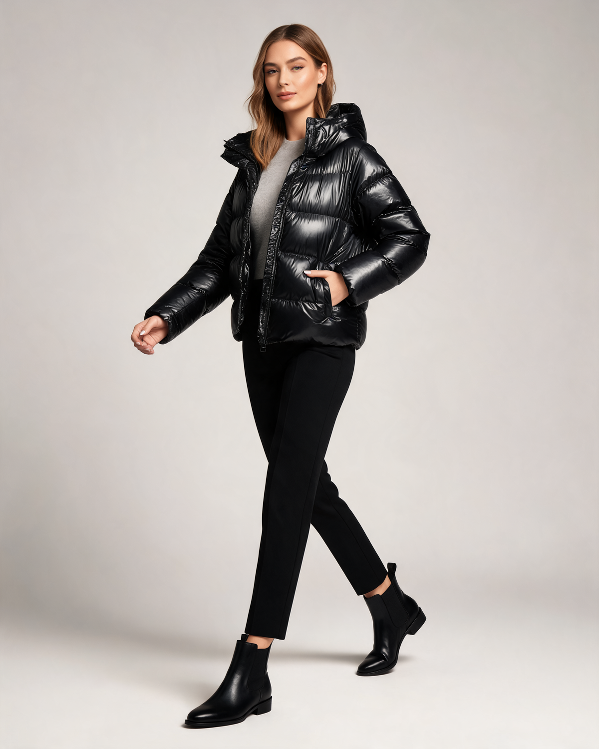Winter Jacket – Alina Glossy Puffer