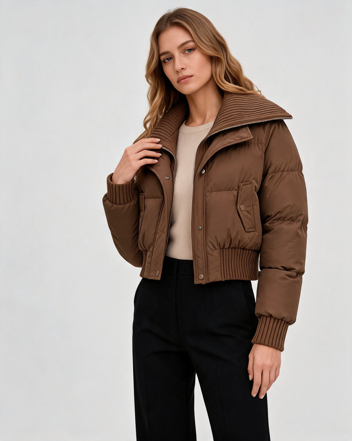 Winter Jacket – Odessa Knit Collar Puffer