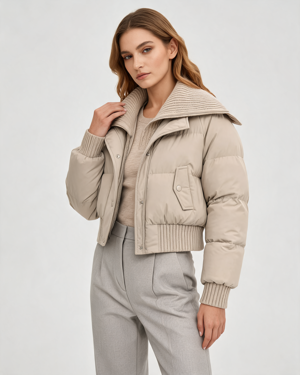 Winter Jacket – Odessa Knit Collar Puffer