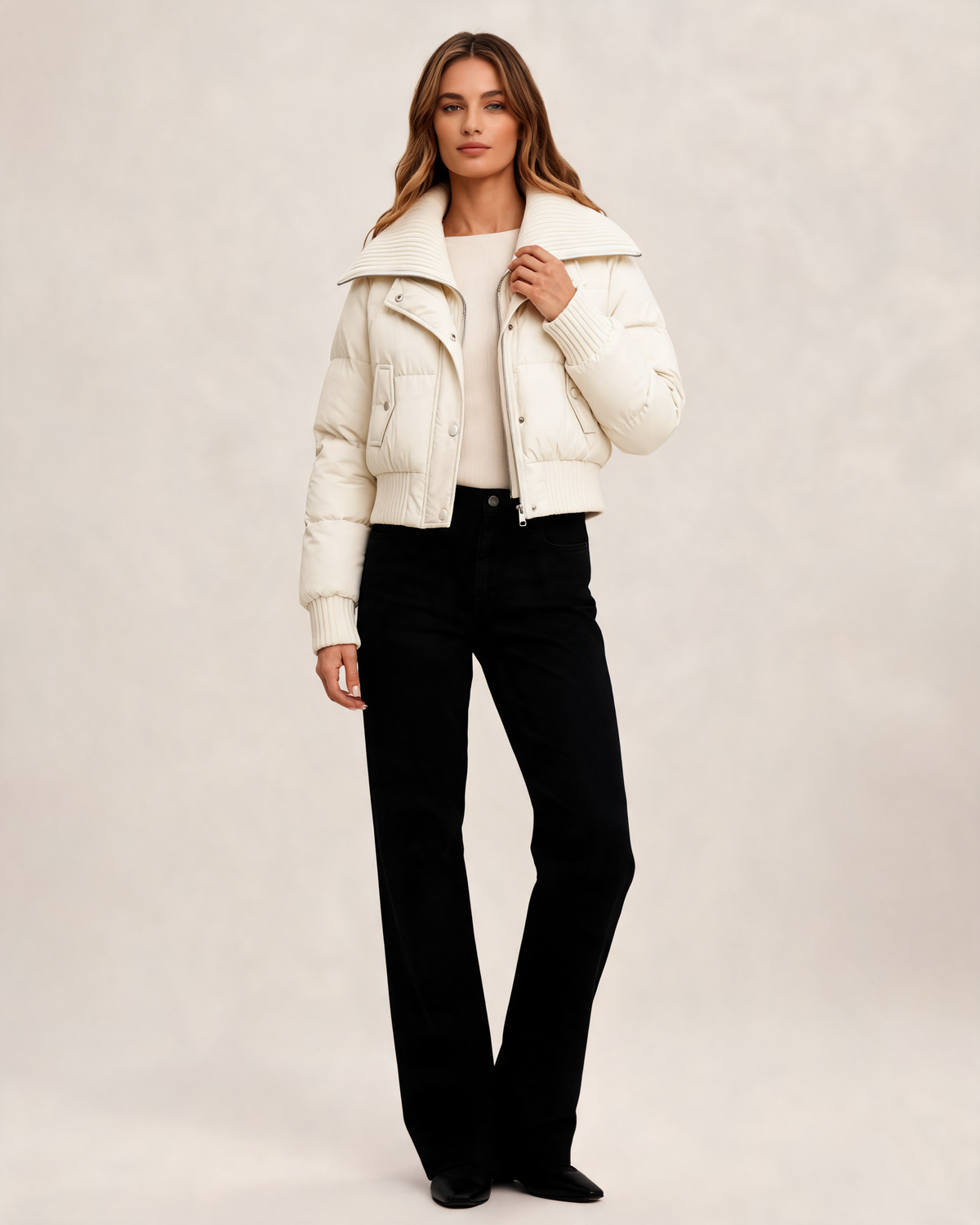 Winter Jacket – Odessa Knit Collar Puffer