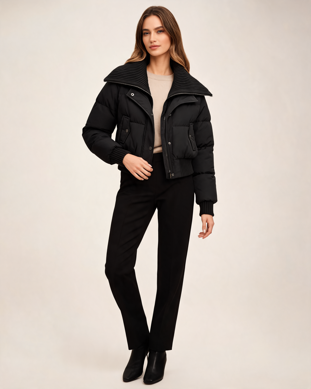 Winter Jacket – Odessa Knit Collar Puffer