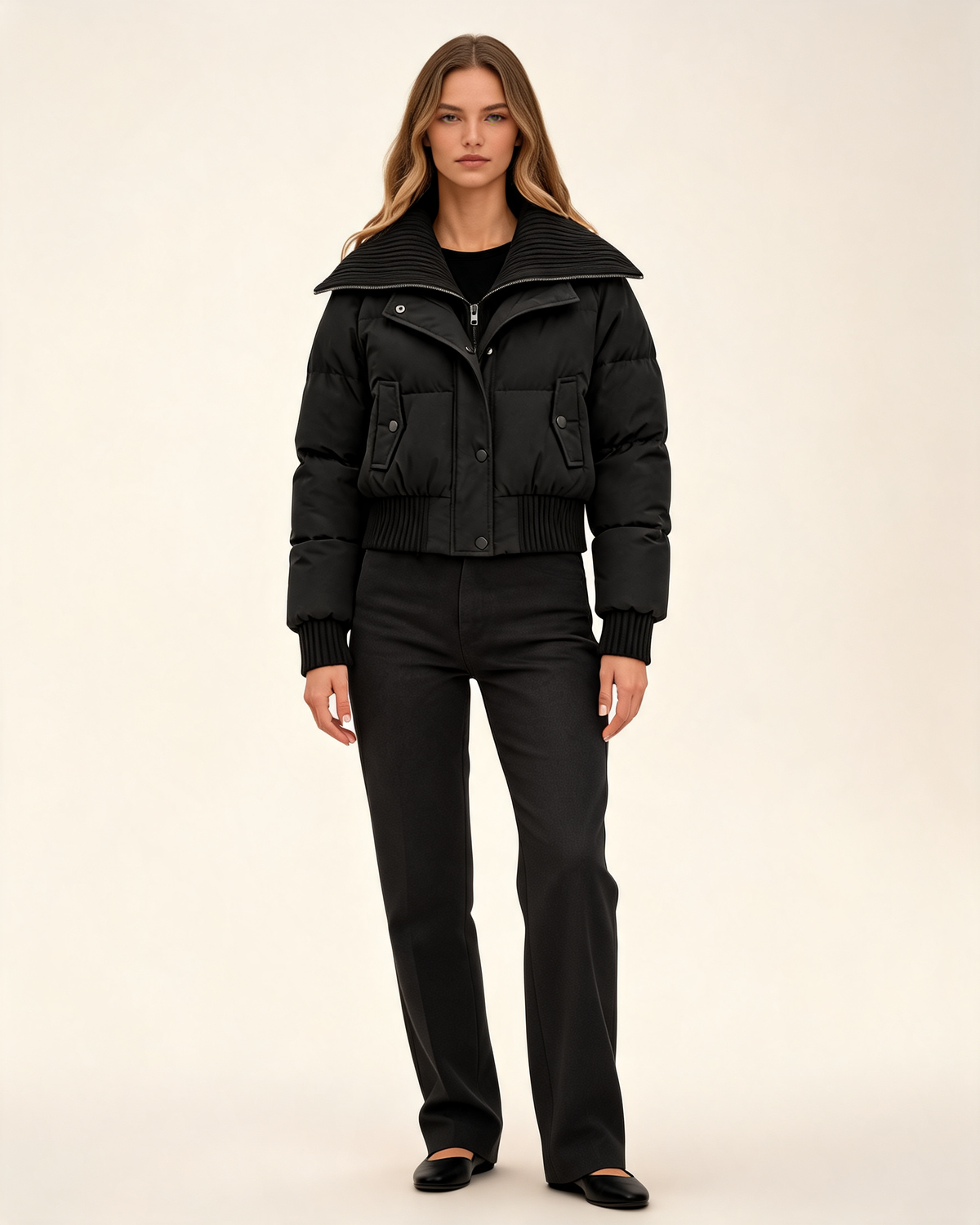 Winter Jacket – Odessa Knit Collar Puffer