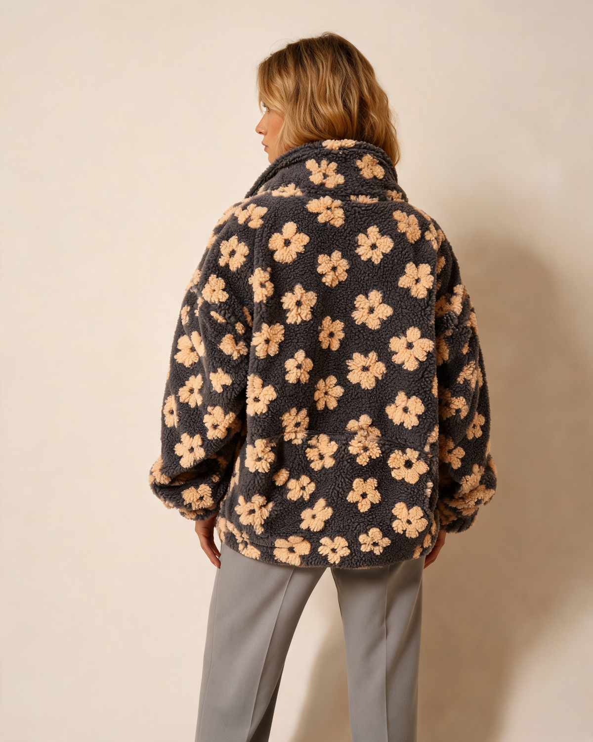 Half-Zip Sweater – Louna Floral Teddy
