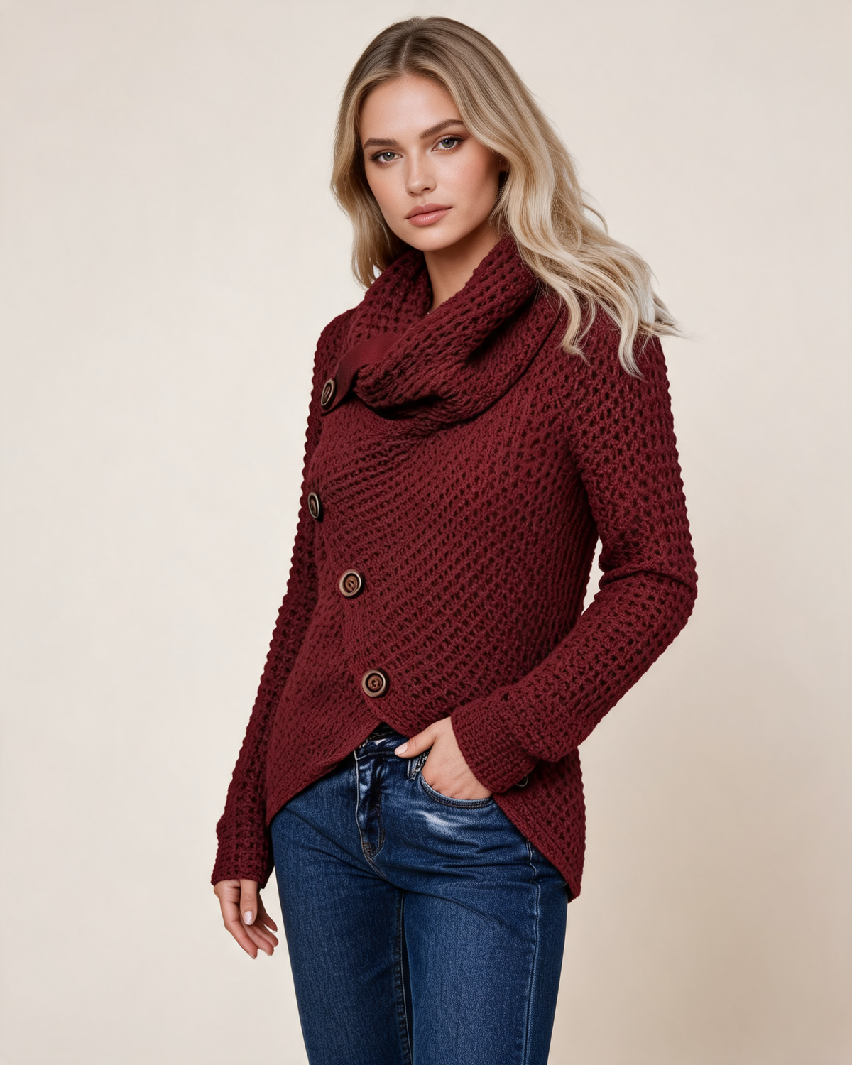 Knit Sweater – Isabeau Cowl Neck