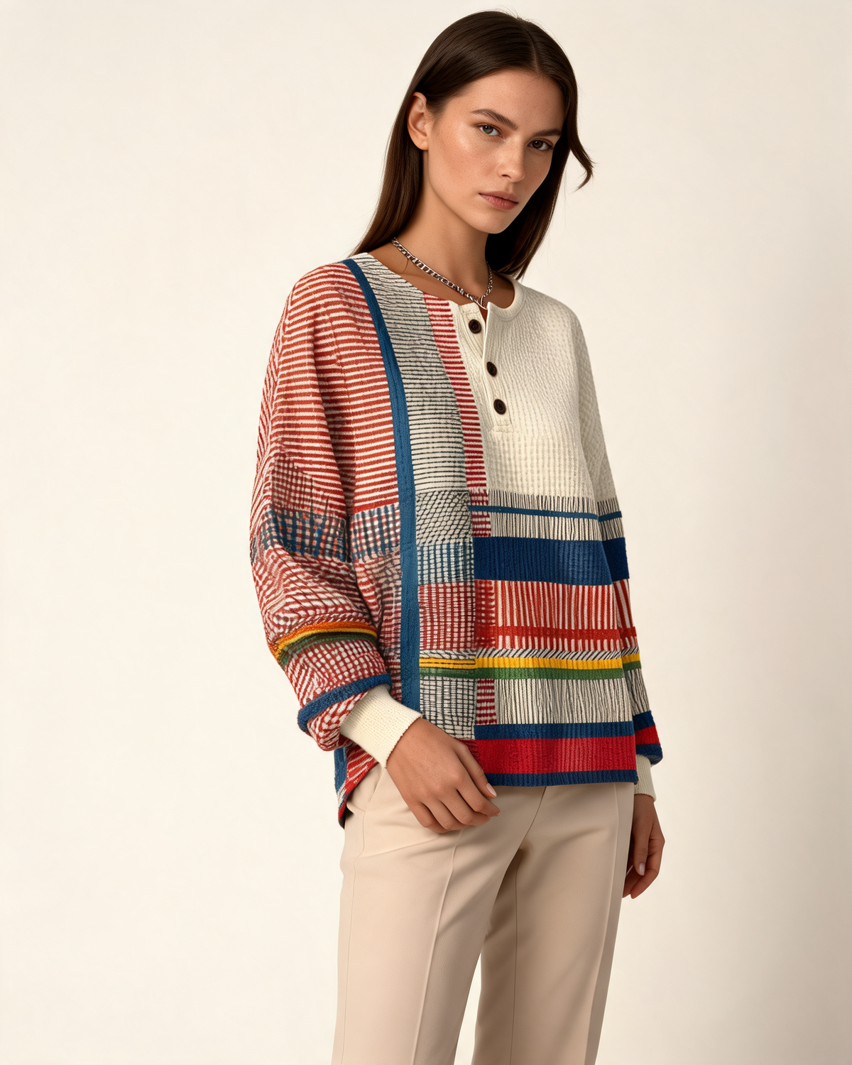 Knit Sweater – Mirelle Waffle Button Front