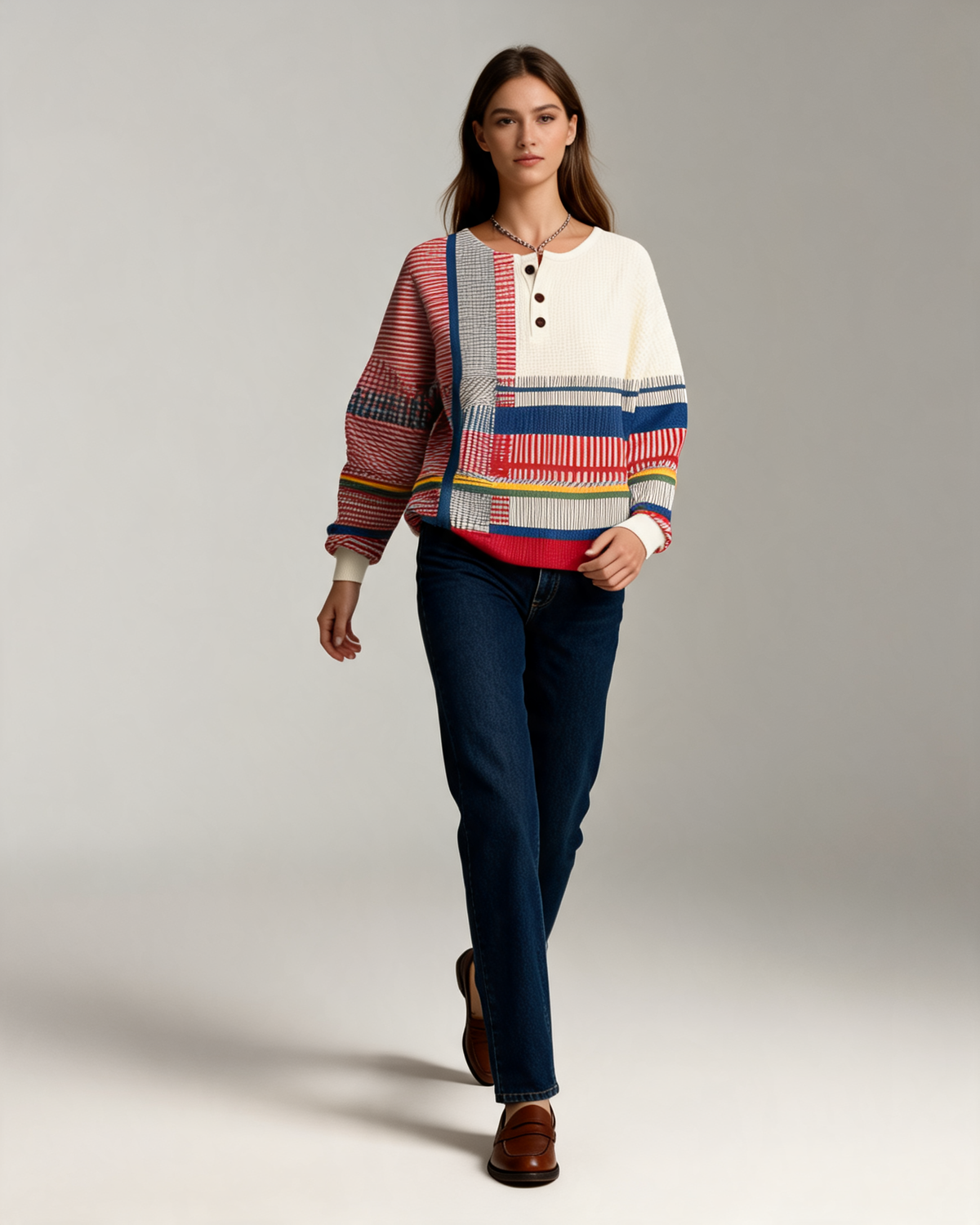 Knit Sweater – Mirelle Waffle Button Front