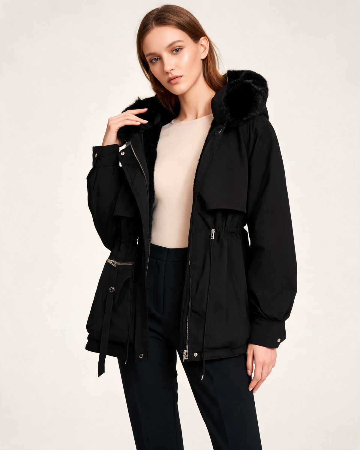 Winter Coat – Elodie Faux Fur Hooded Parka