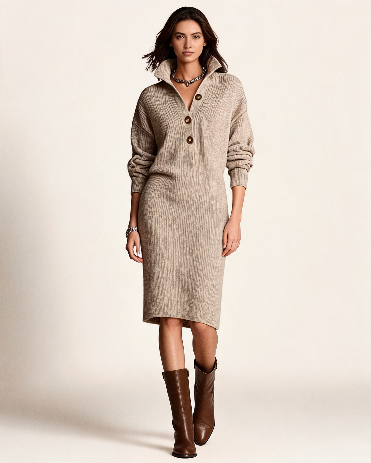 Knitted Dress – Verity Wool Midi