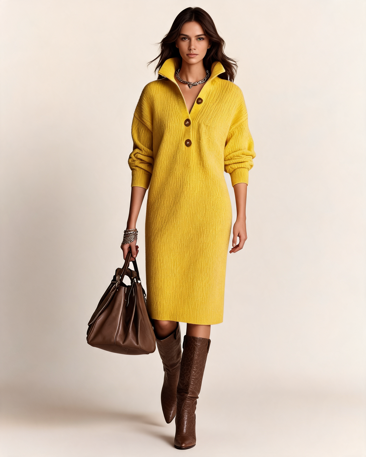Knitted Dress – Verity Wool Midi