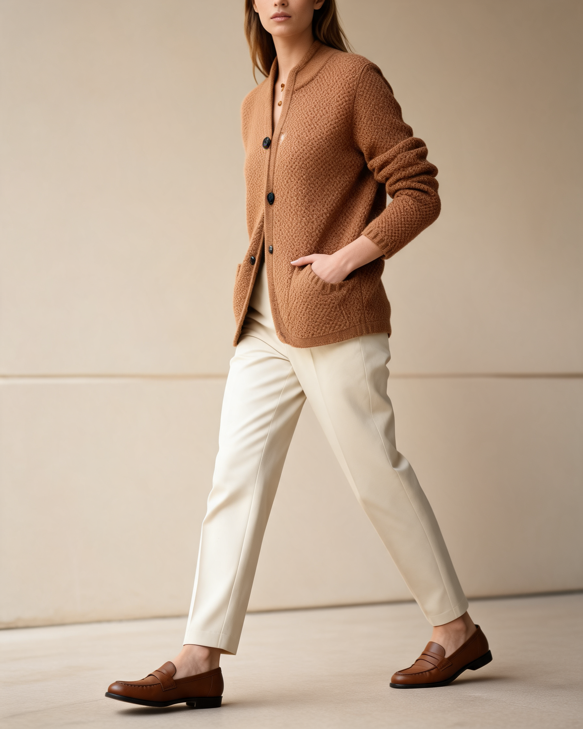 Cardigan – Lucette Open Knit Button Front