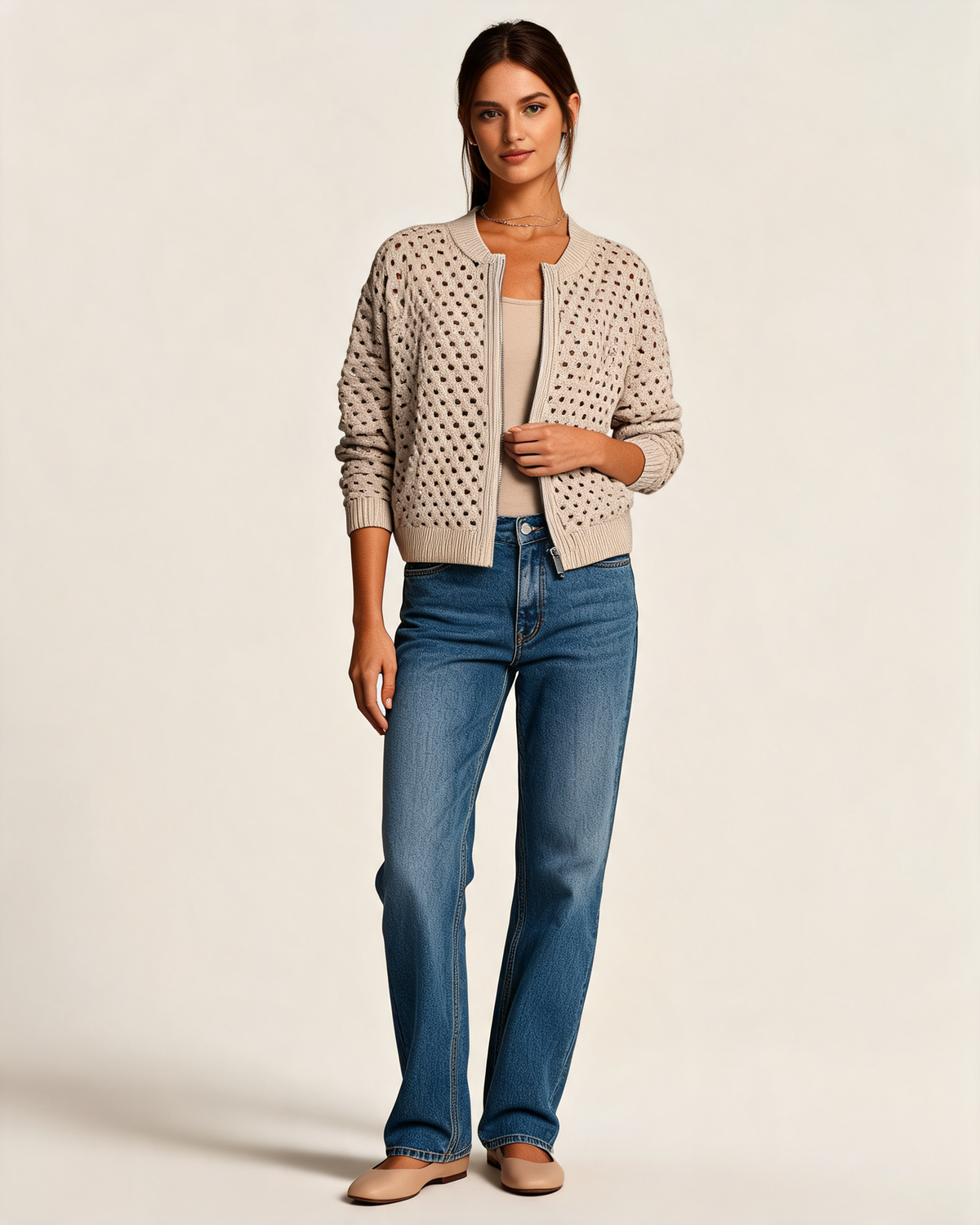 Cardigan – Vianne Zip Front Knit