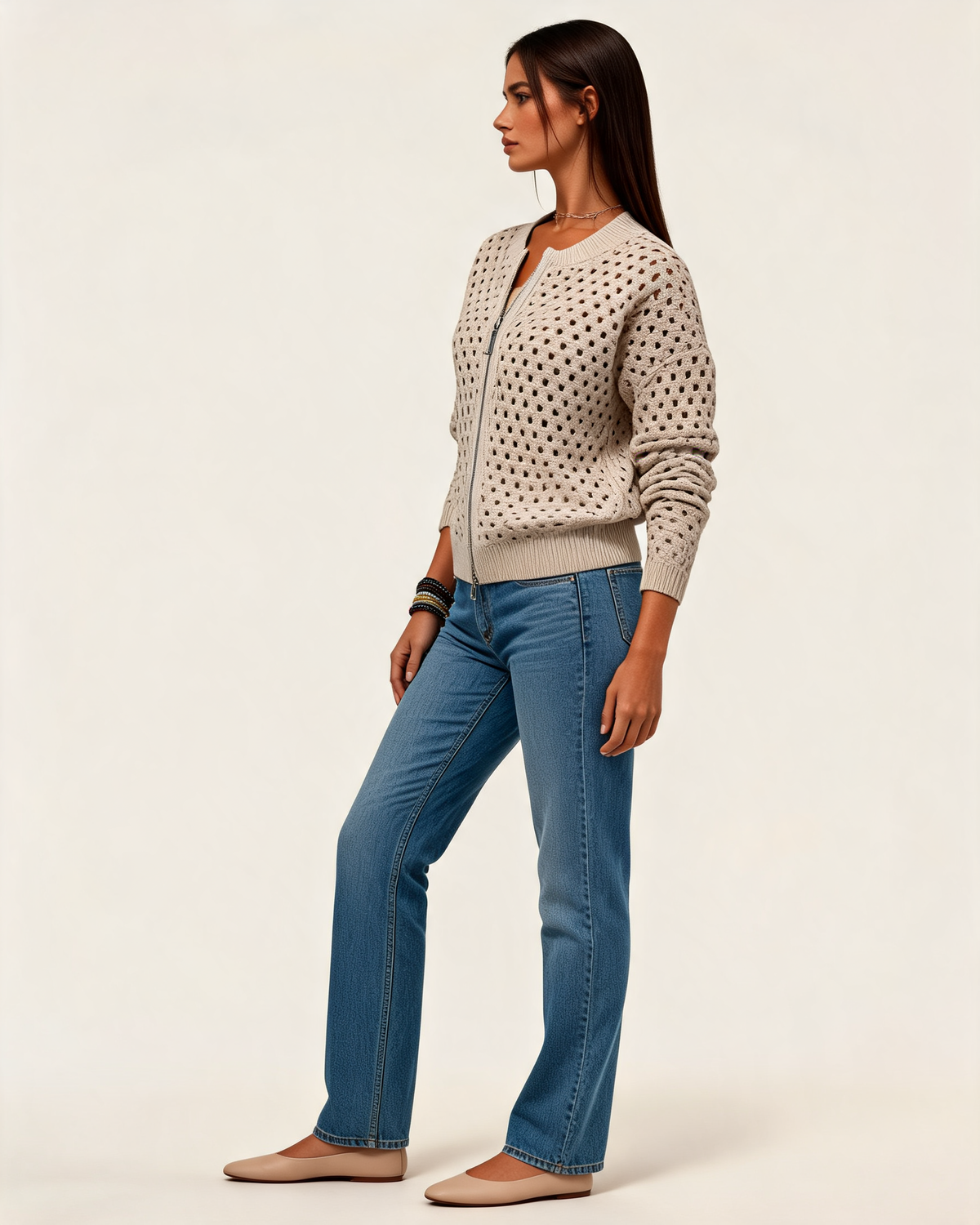 Cardigan – Vianne Zip Front Knit
