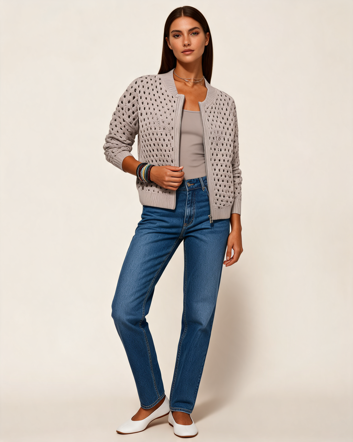 Cardigan – Vianne Zip Front Knit